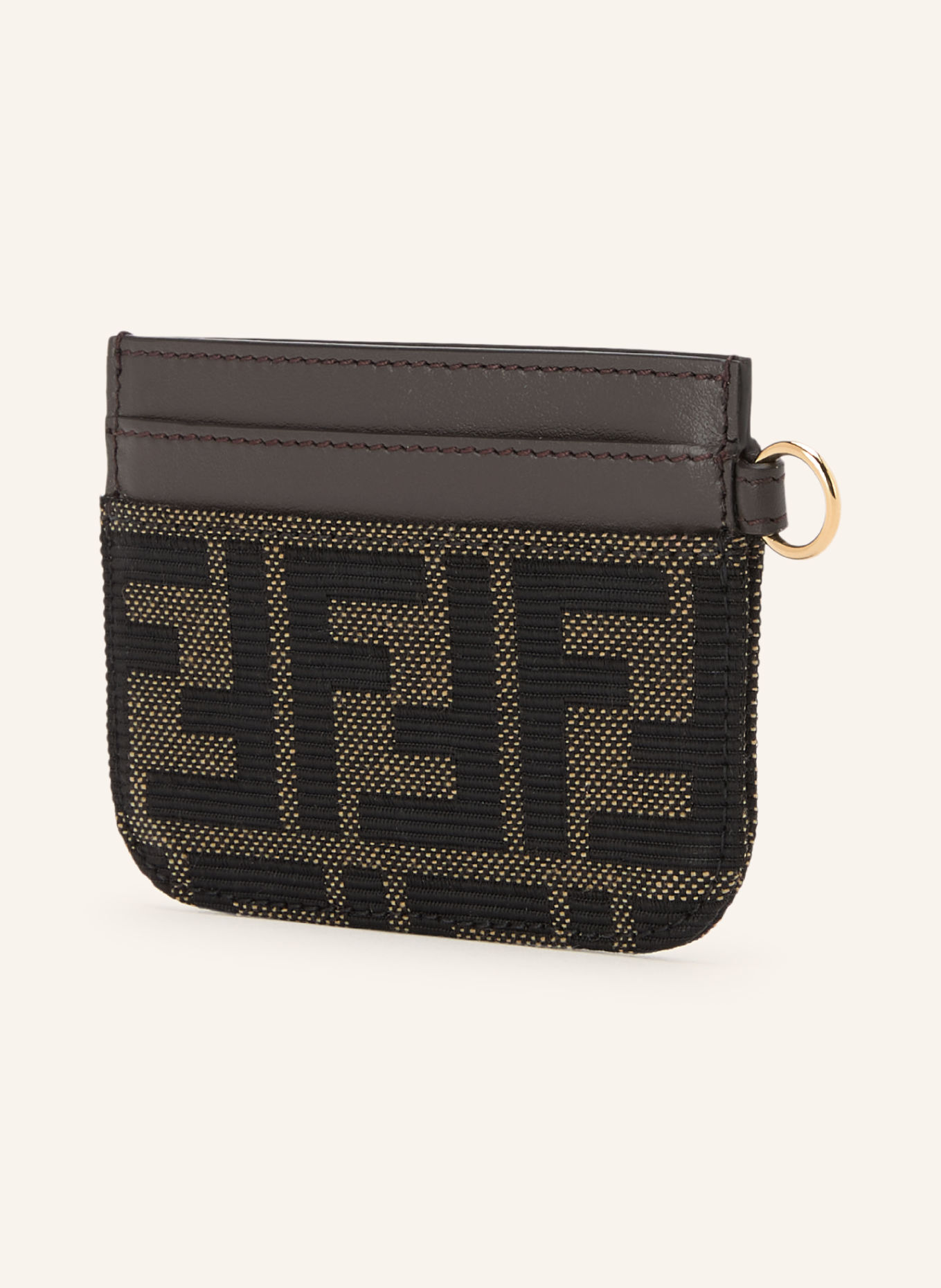 FENDI Card wallet FF JACQUARD: DARK BROWN / LIGHT BROWN