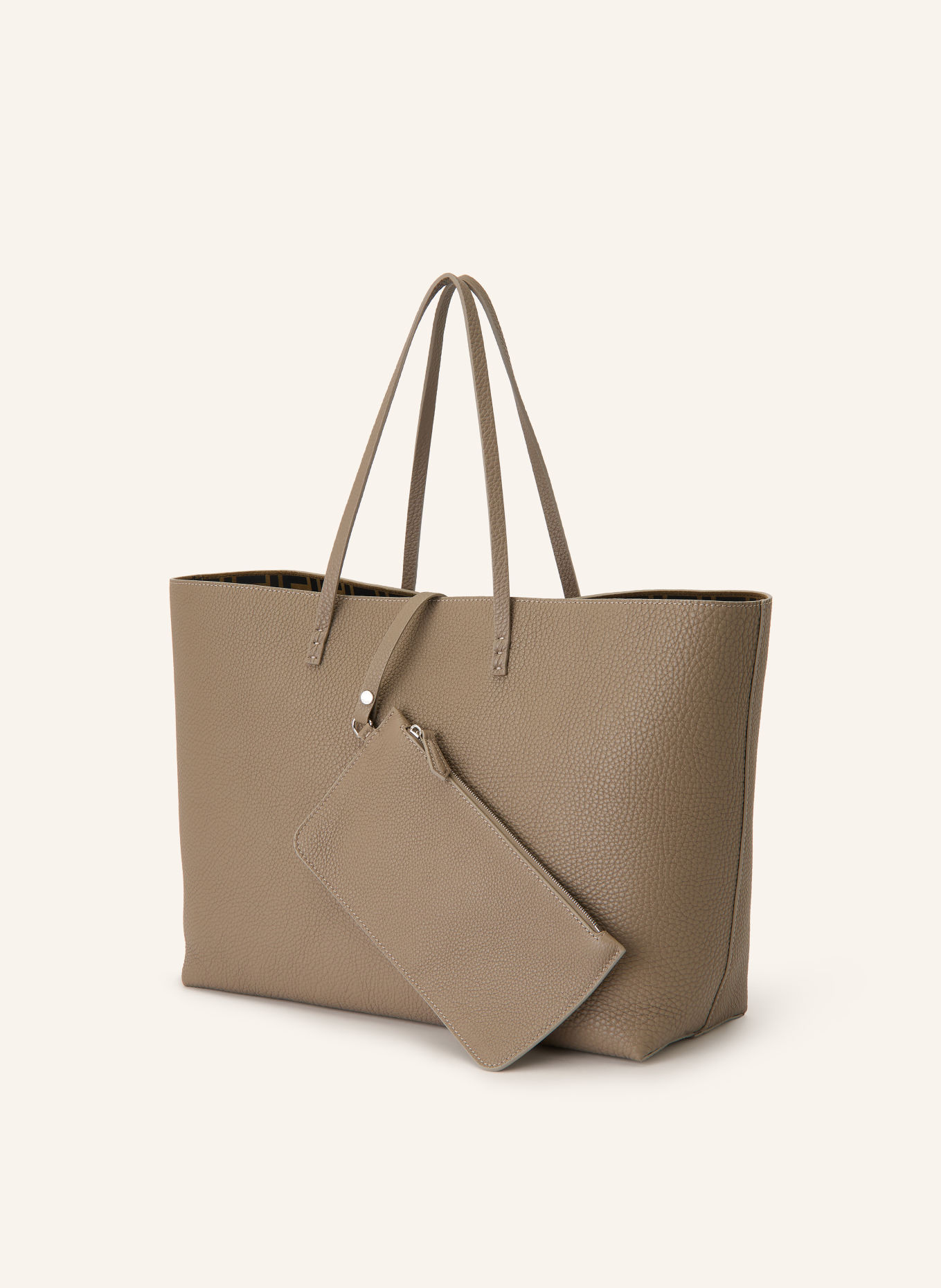 FENDI Shoppers ROLL MEDIUM met Pouch: TAUPE
