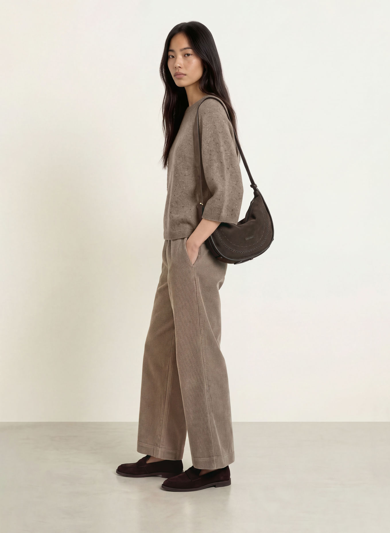 Marc O'Polo Sweater with 3/4-length sleeves: BEIGE