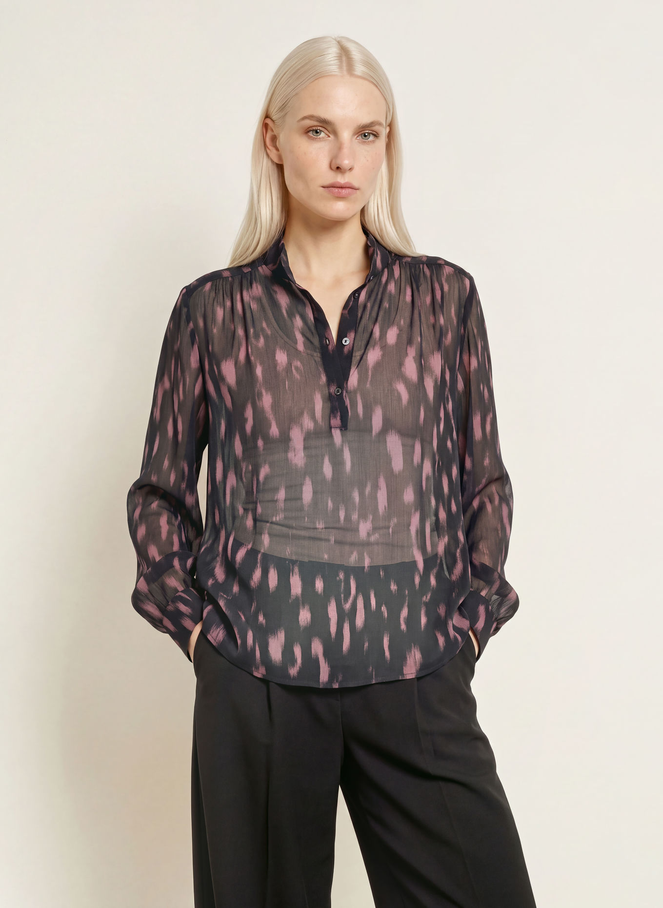 Marc O'Polo Blusenshirt: SCHWARZ / ALTROSA