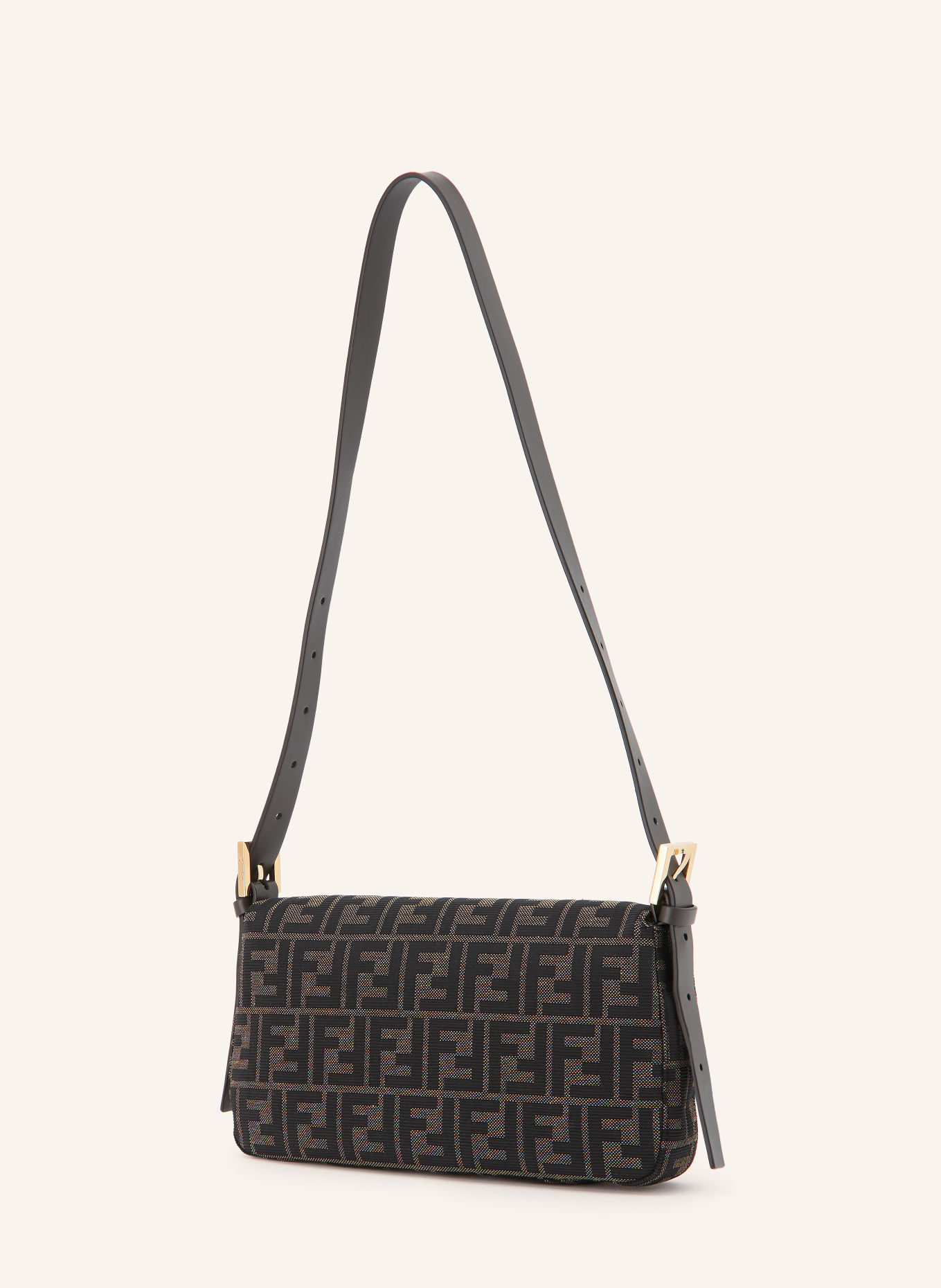 FENDI Sac épaule BAGUETTE: MARRON / NOIR