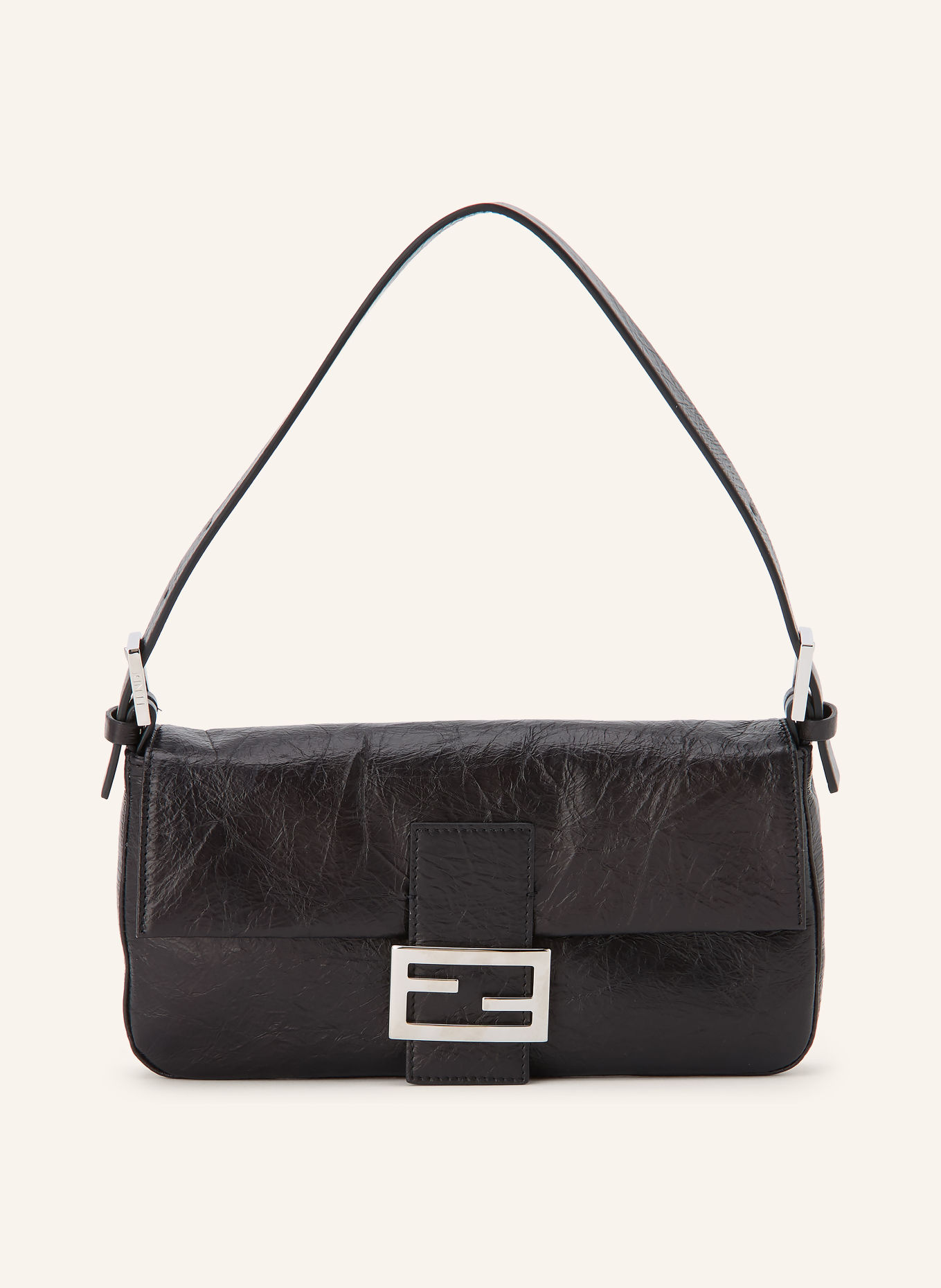 FENDI BAGUETTE Handbag: BLACK