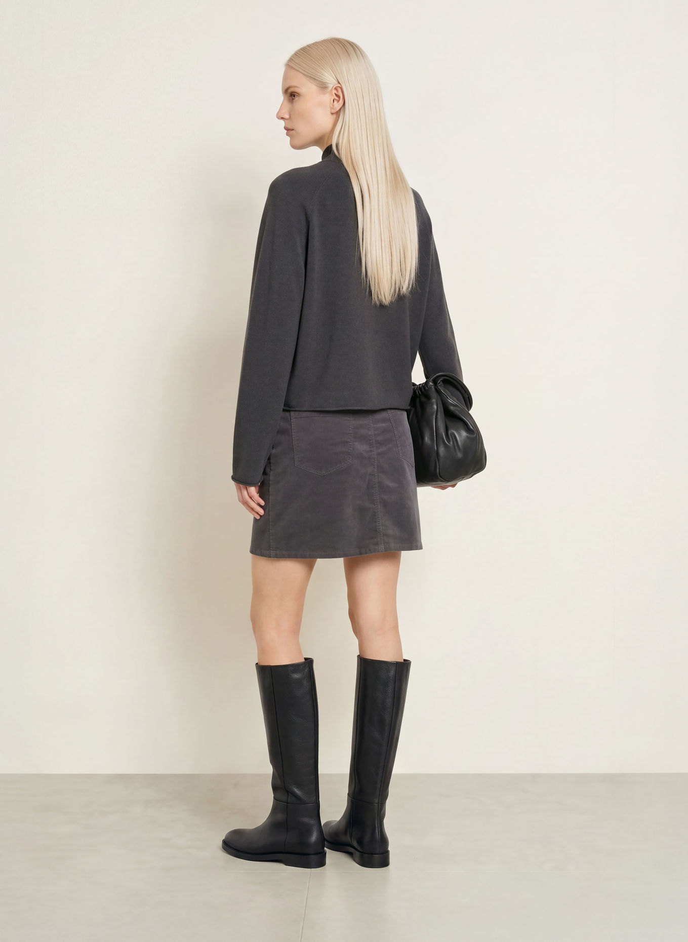 Marc O'Polo Velvet skirt: DARK GRAY