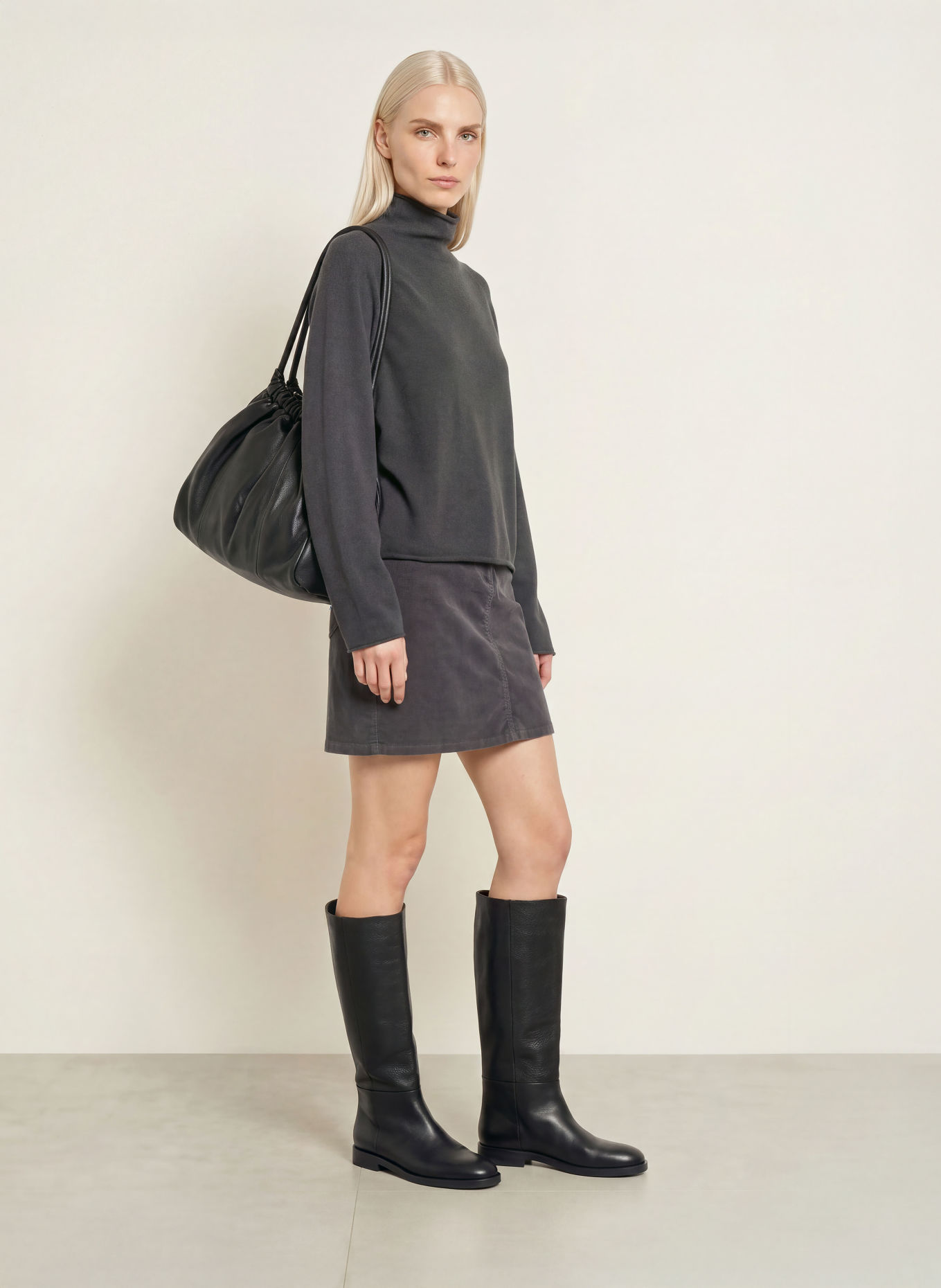 Marc O'Polo Velvet skirt: DARK GRAY