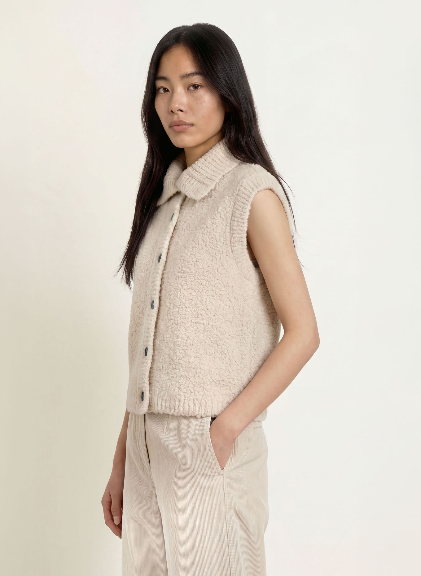 Marc O'Polo Teddyfell-Weste: CREME
