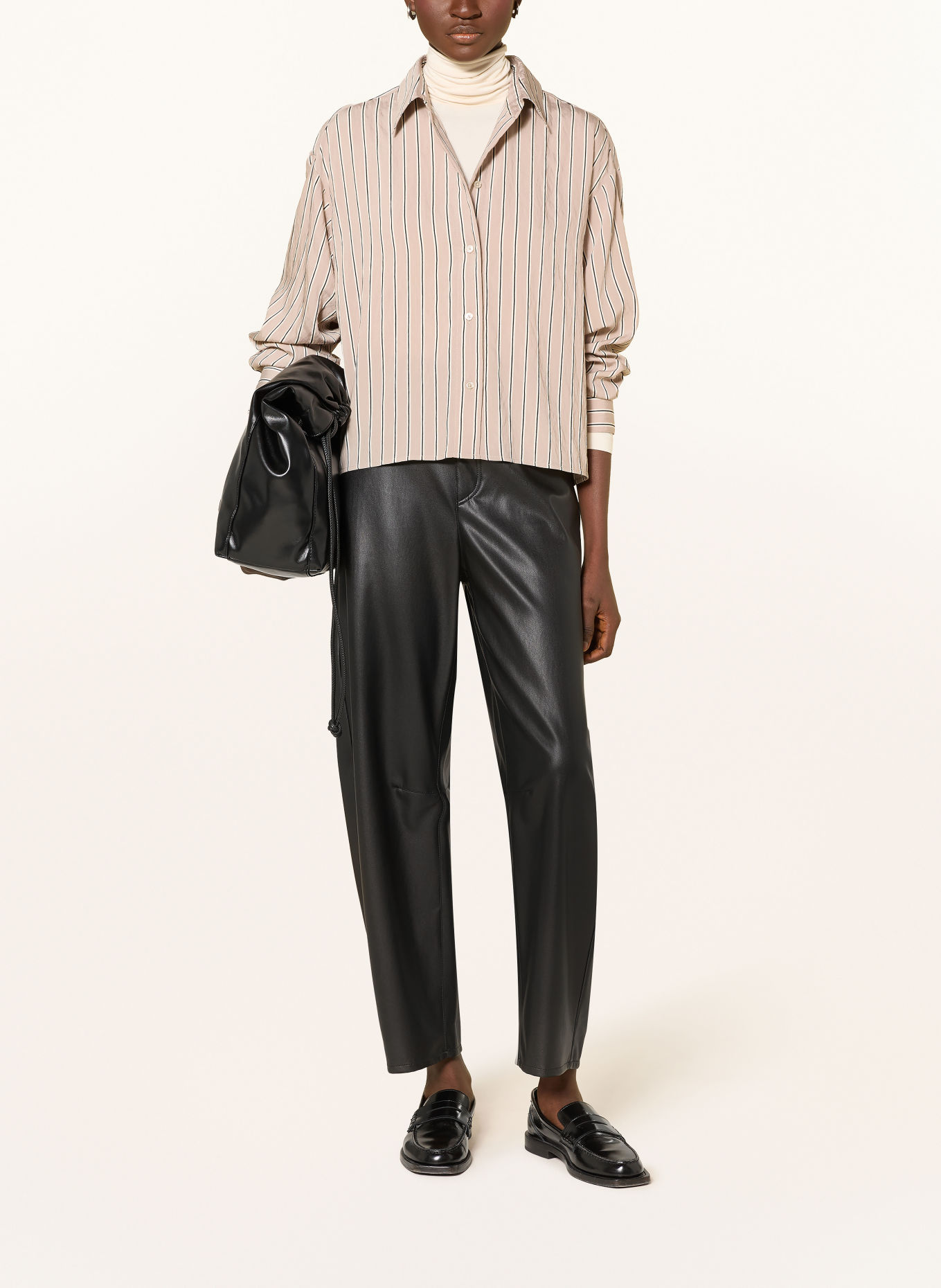 Marc O'Polo Skjortblus: BEIGE / VIT / SVART