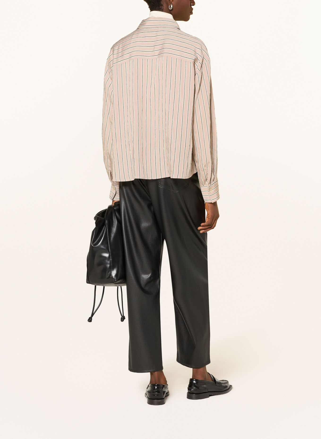 Marc O'Polo Skjortblus: BEIGE / VIT / SVART