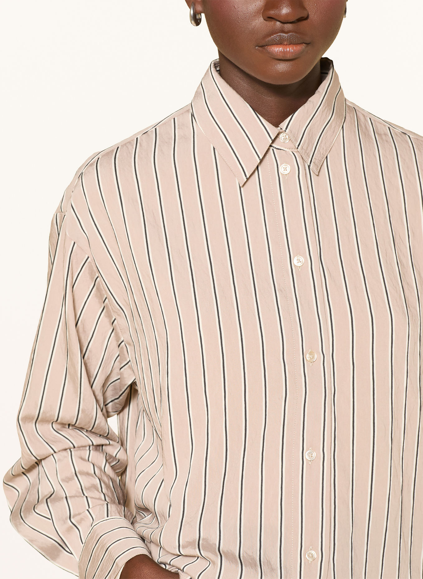 Marc O'Polo Skjortblus: BEIGE / VIT / SVART