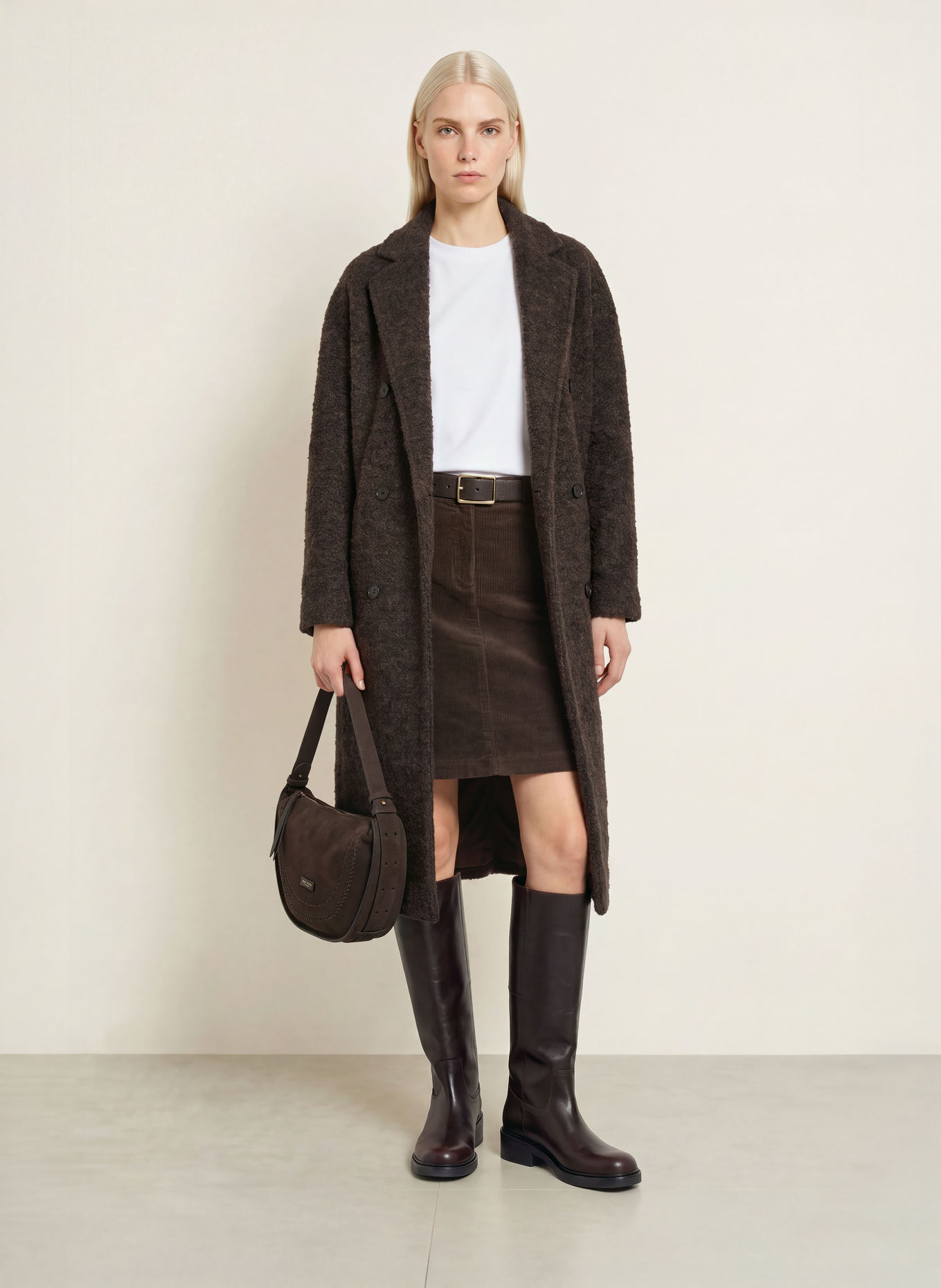 Marc O'Polo Bouclé-Mantel: TAUPE
