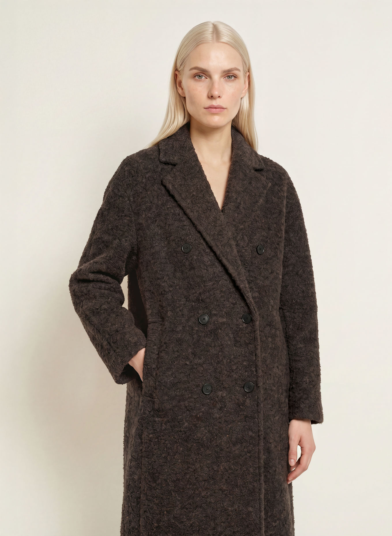 Marc O'Polo Bouclé-Mantel: TAUPE