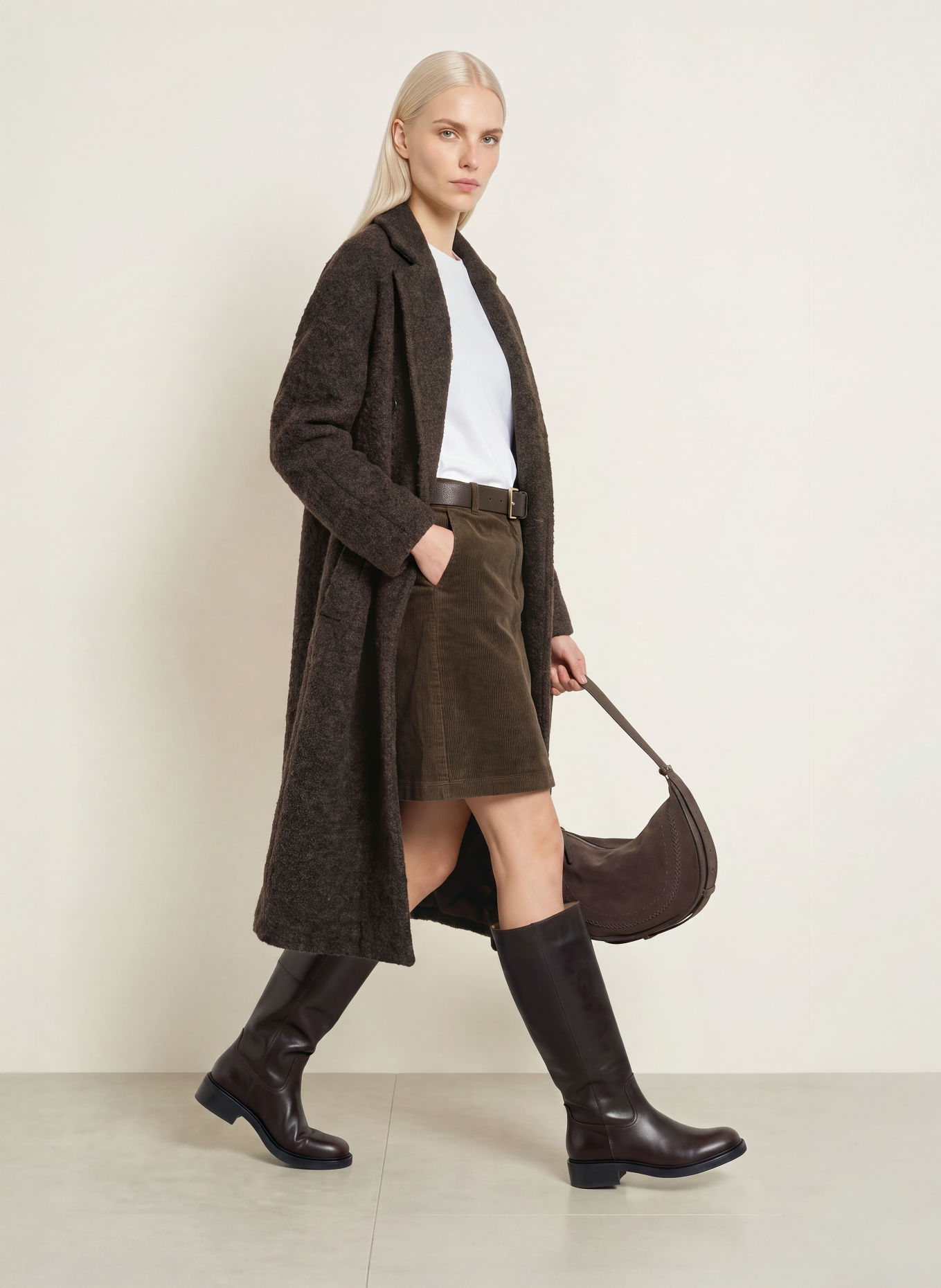 Marc O'Polo Bouclé-Mantel: TAUPE