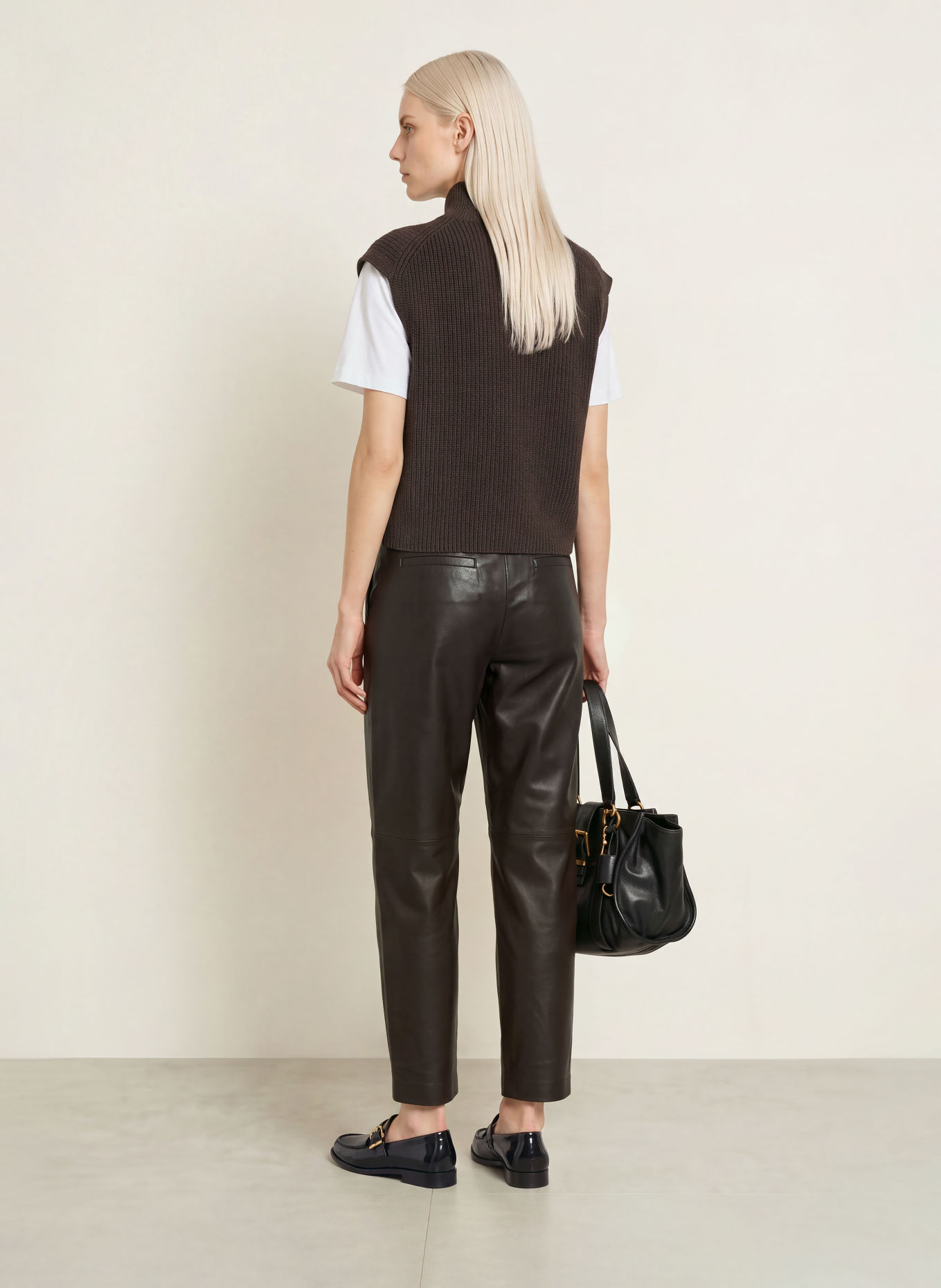Marc O'Polo Lederbroek: MARRON FONCÉ