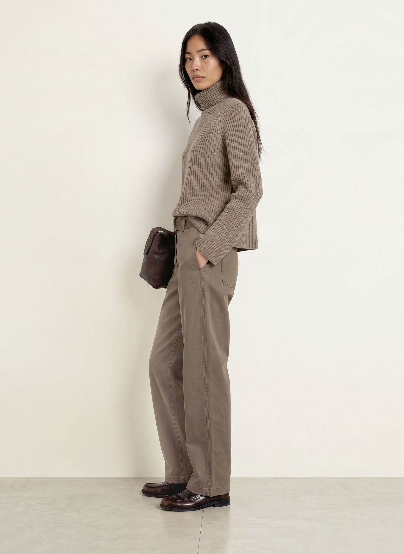 Marc O'Polo Pull à col roulé: TAUPE
