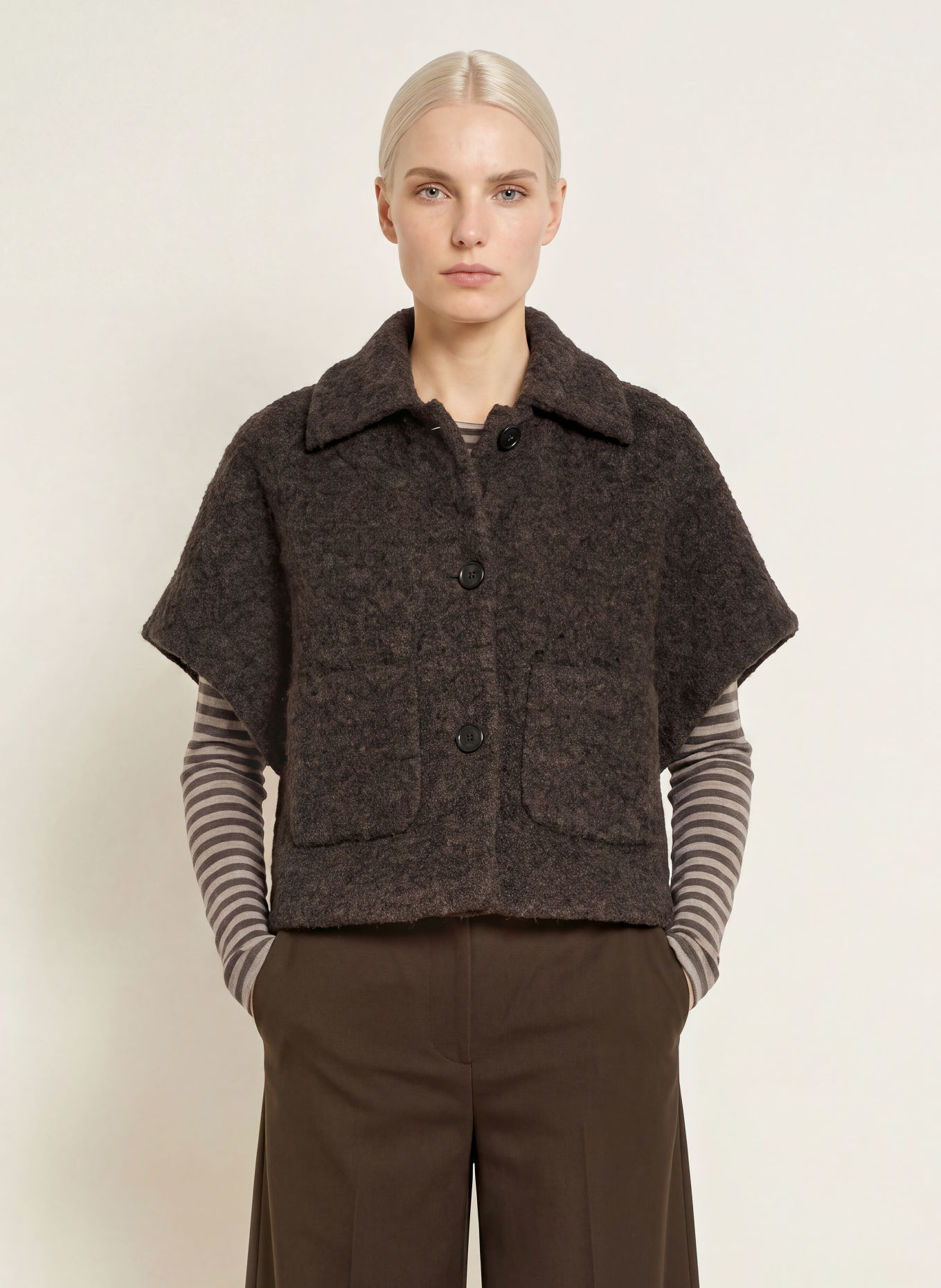 Marc O'Polo Bouclé-Cape: TAUPE
