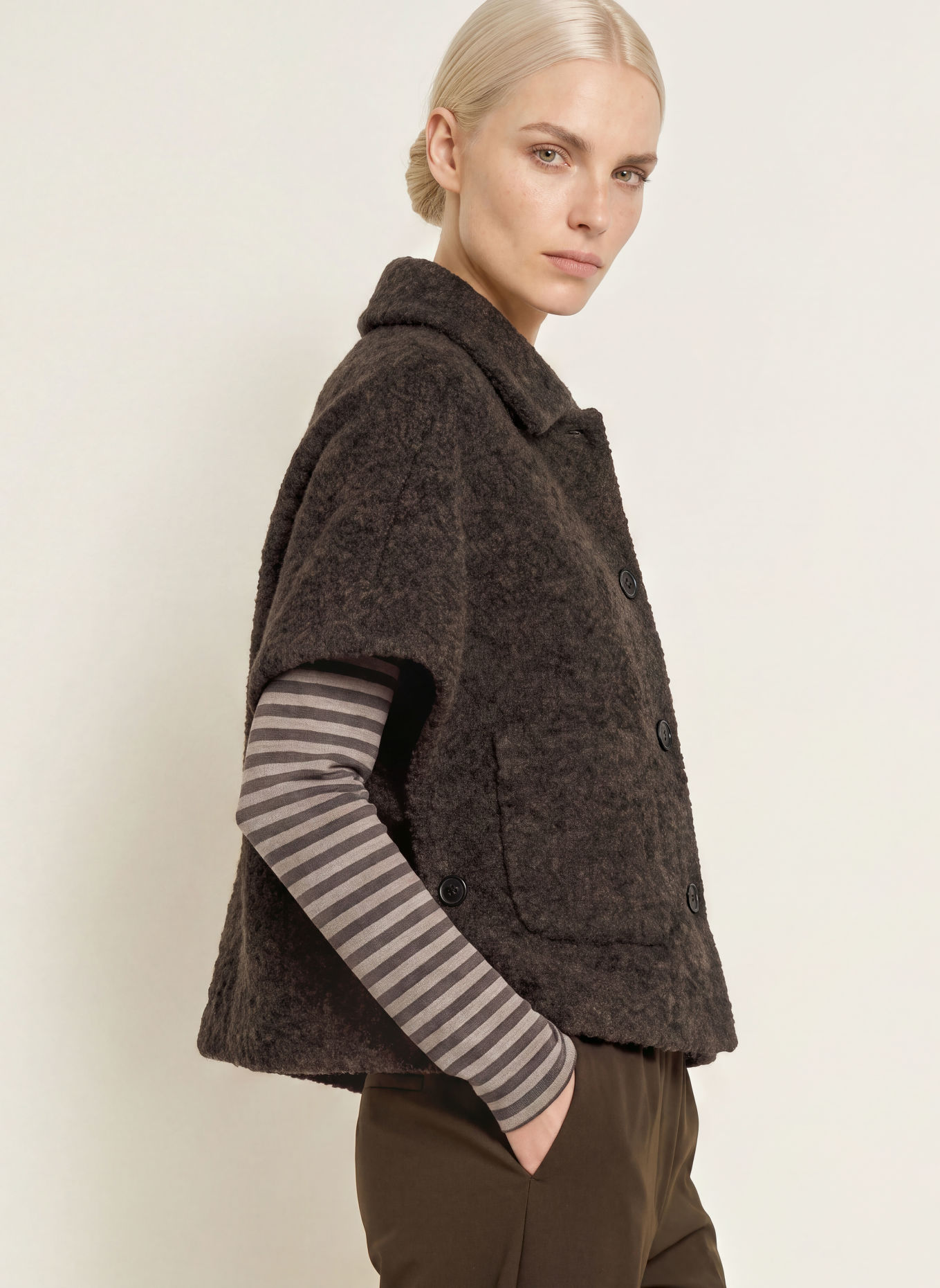 Marc O'Polo Bouclé-Cape: TAUPE