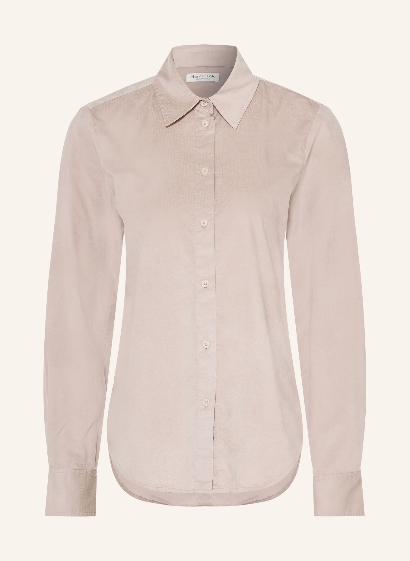 Marc O'Polo Skjortebluse i fløjl: TAUPE