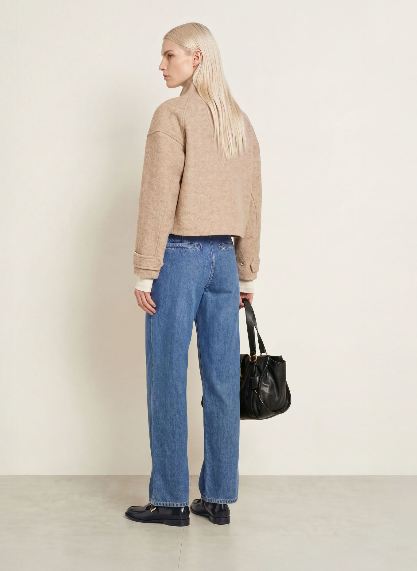 Marc O'Polo Boxy jacket made from Bouclé: BEIGE
