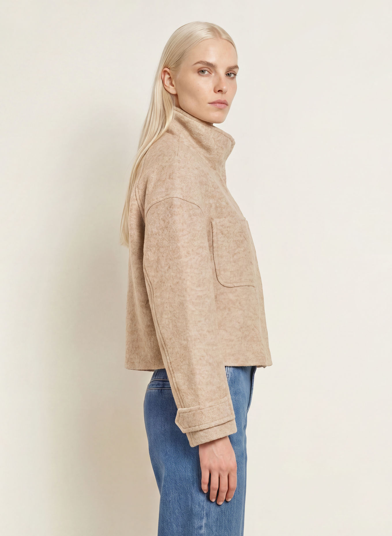 Marc O'Polo Boxy jacket made from Bouclé: BEIGE