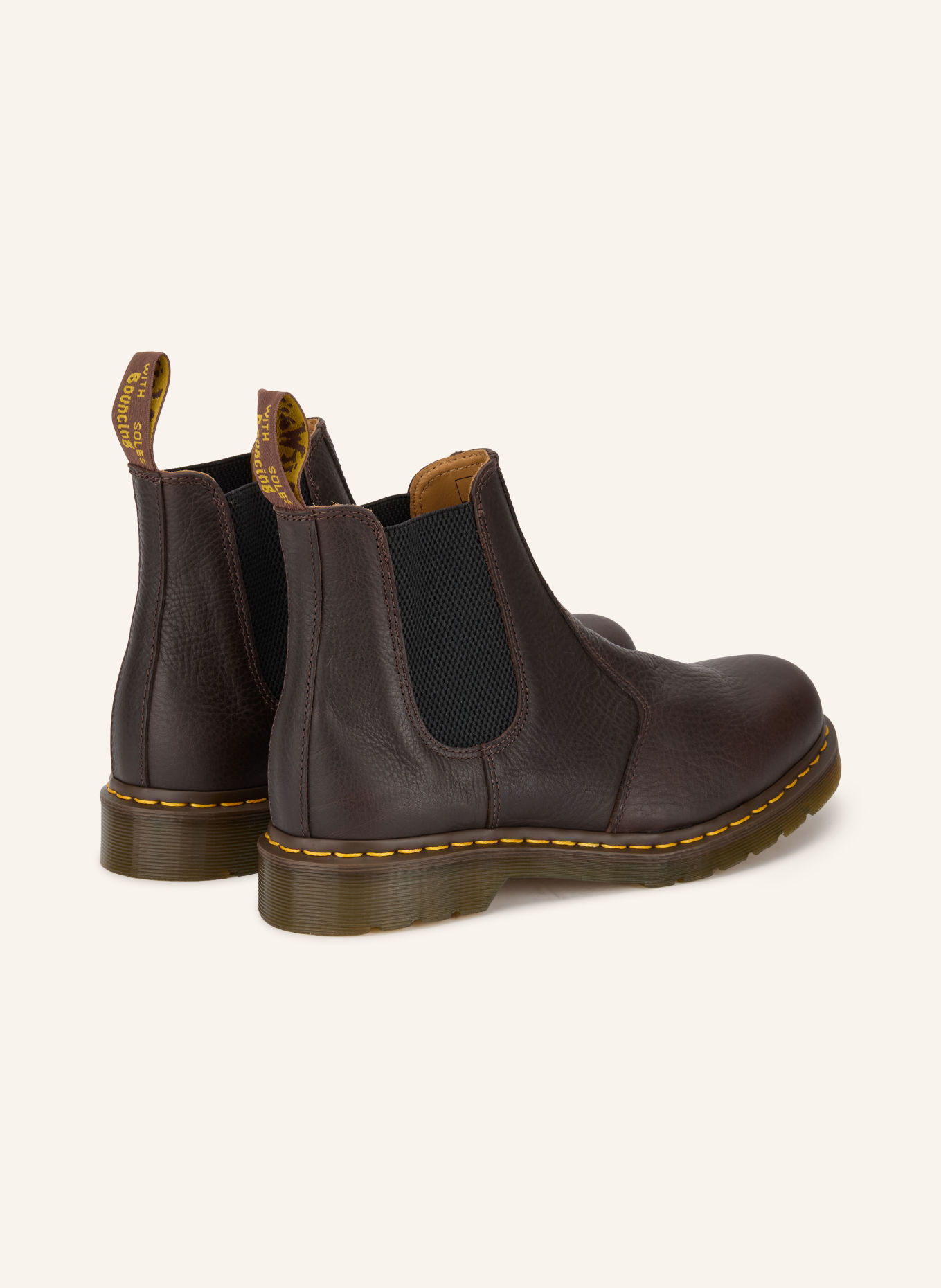 Dr. Martens Chelsea boots 2976: MARRON FONCÉ / GEEL