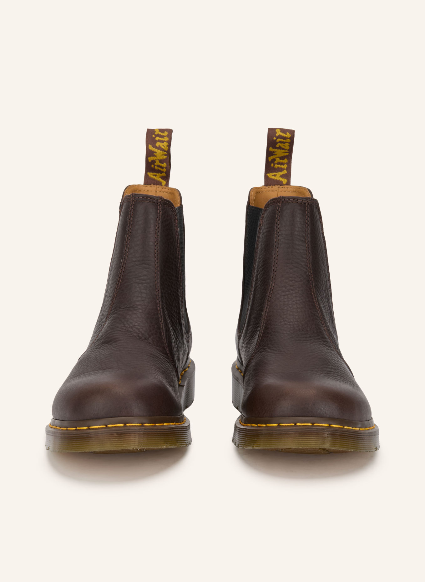 Dr. Martens Chelsea boots 2976: MARRON FONCÉ / GEEL