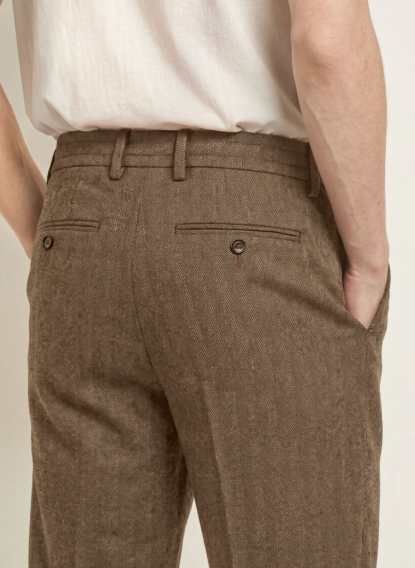 CRUNA Pantaloni chino BELLEVILLE, croială regular: MARO ÎNCHIS