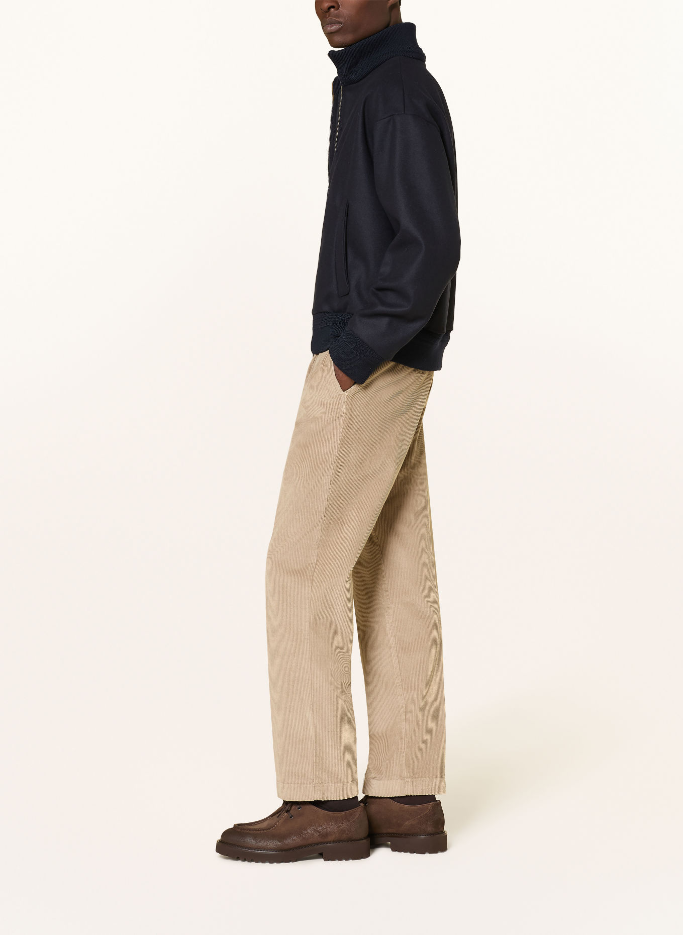 CRUNA Cordbroek BELLEVILLE Tapered Fit: BEIGE