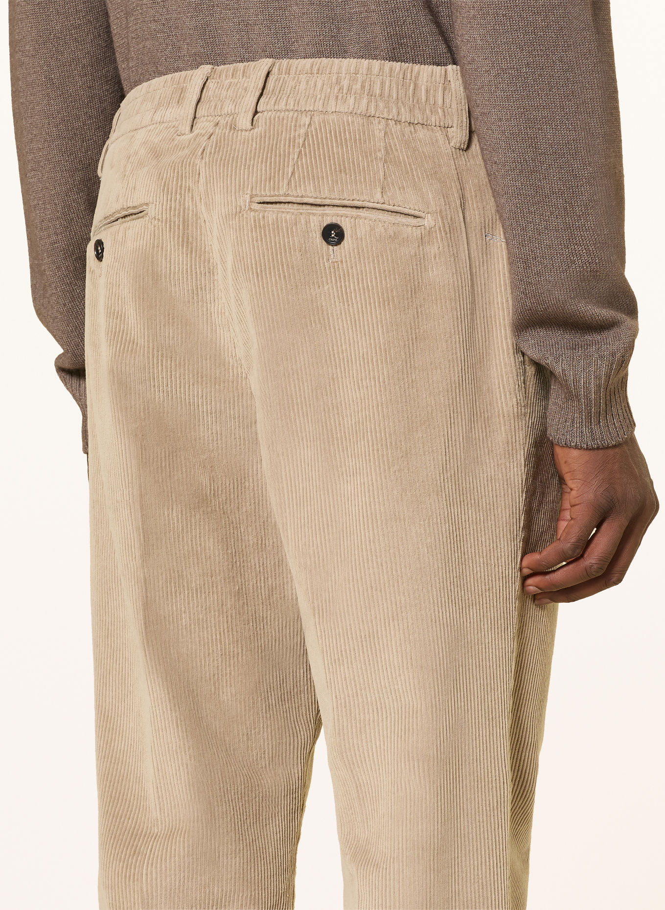 CRUNA Cordbroek BELLEVILLE Tapered Fit: BEIGE