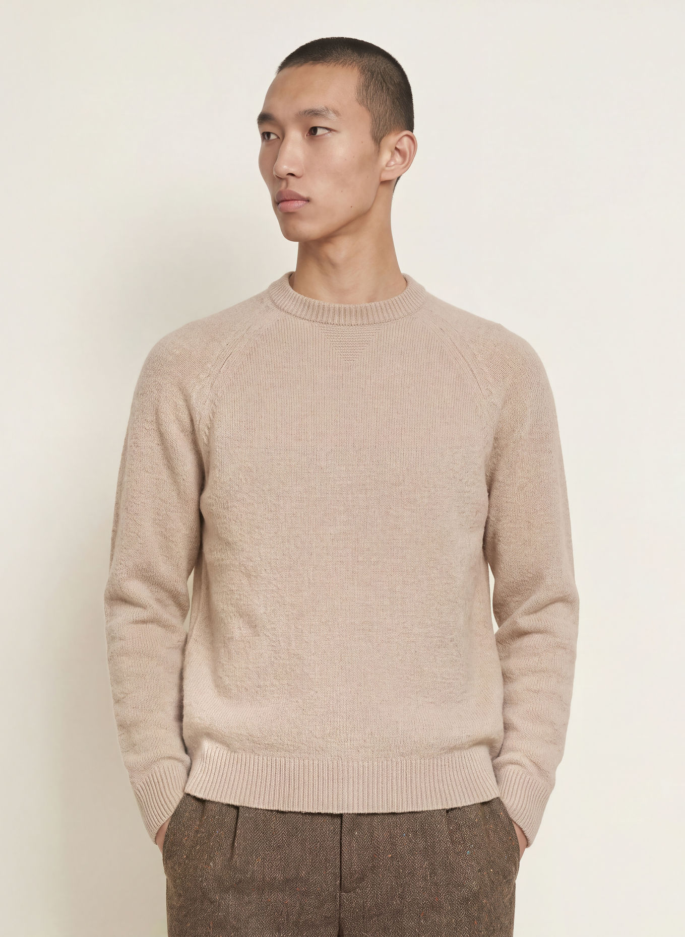 CRUNA CHESTER Bouclé Sweater: BEIGE