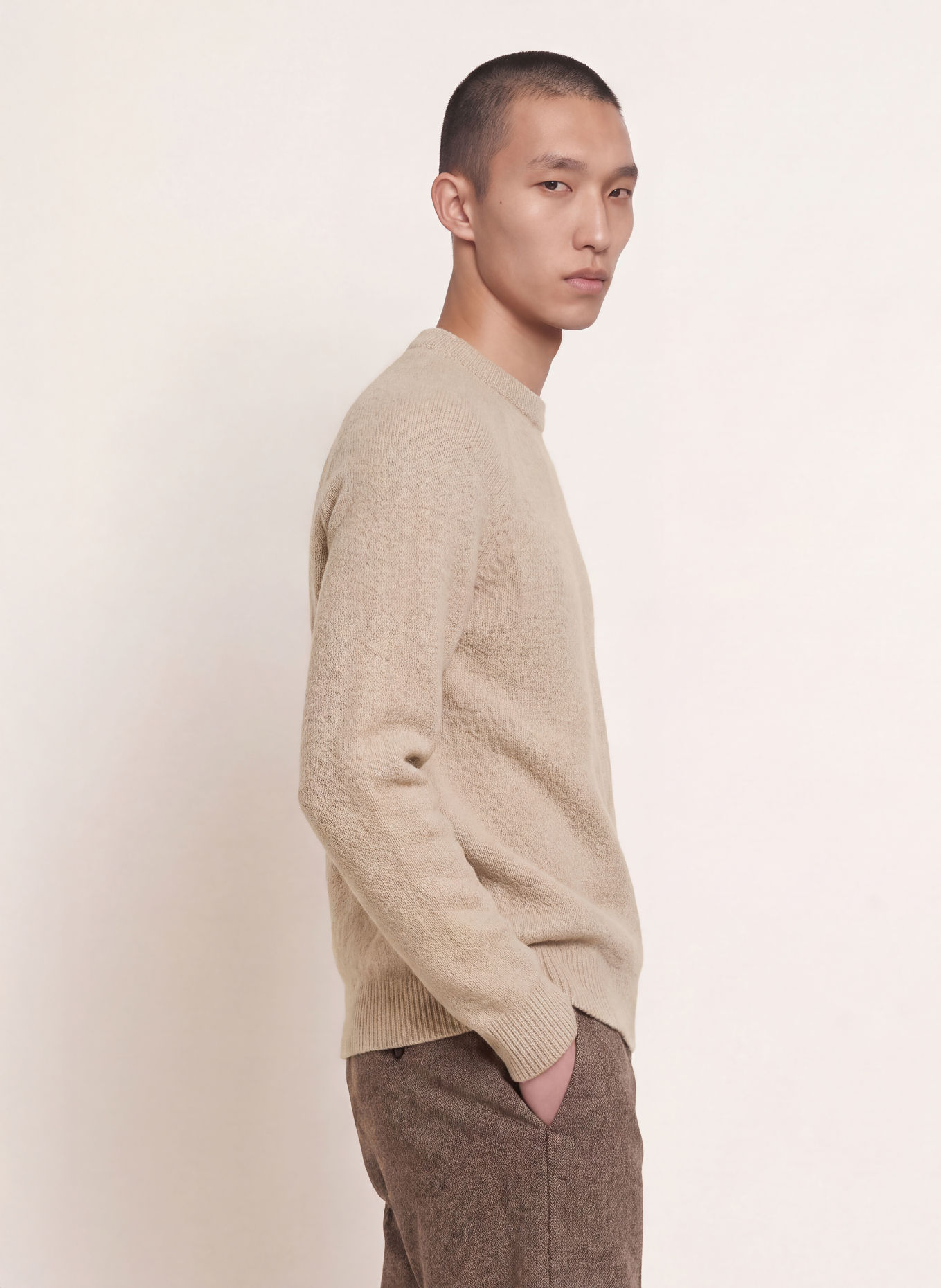 CRUNA CHESTER Bouclé Sweater: BEIGE