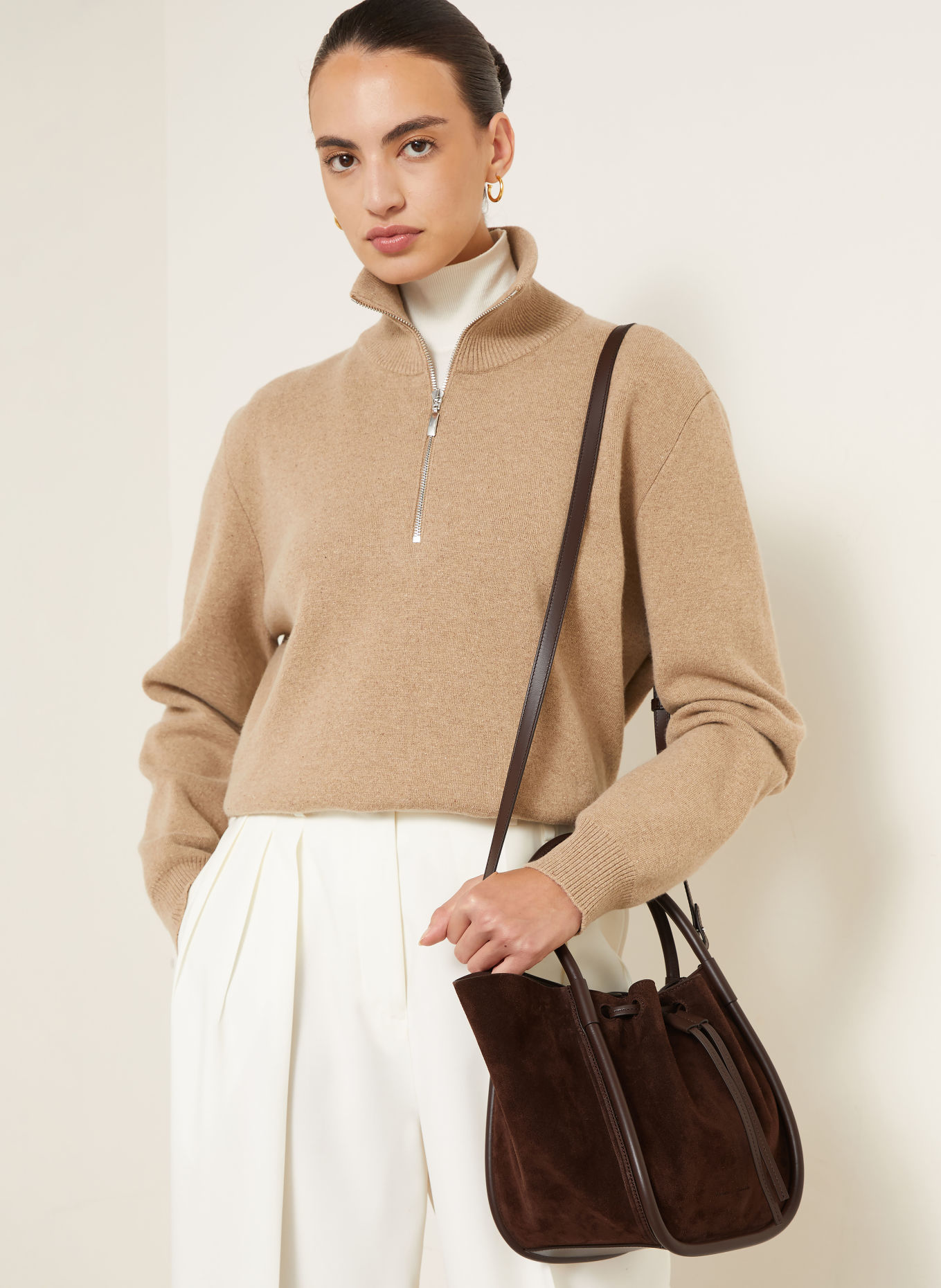 Proenza Schouler Handtas SMALL: MARRON FONCÉ / ZILVER
