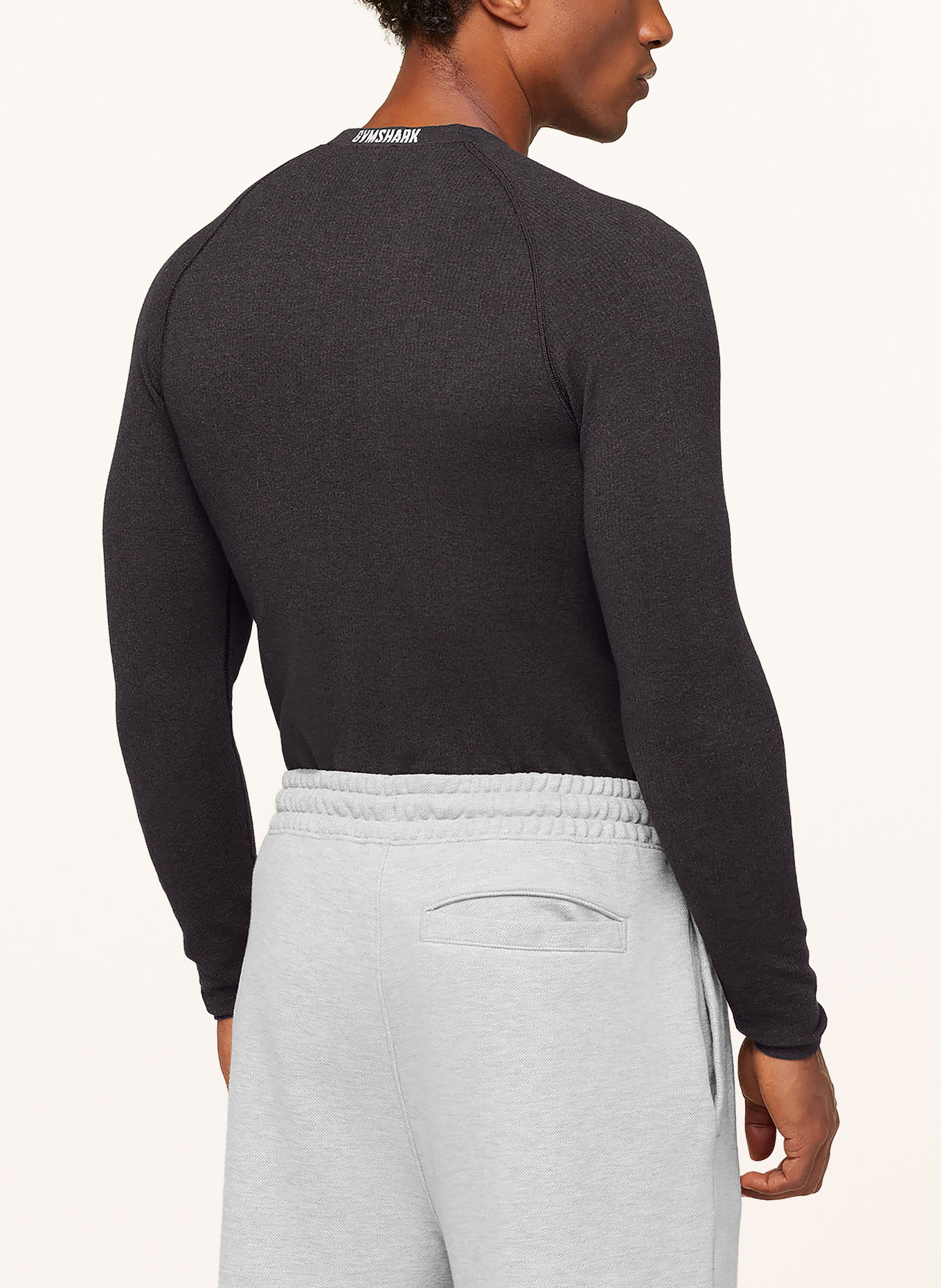 GYMSHARK Funktionshirt COTTON SEAMLESS: SCHWARZ