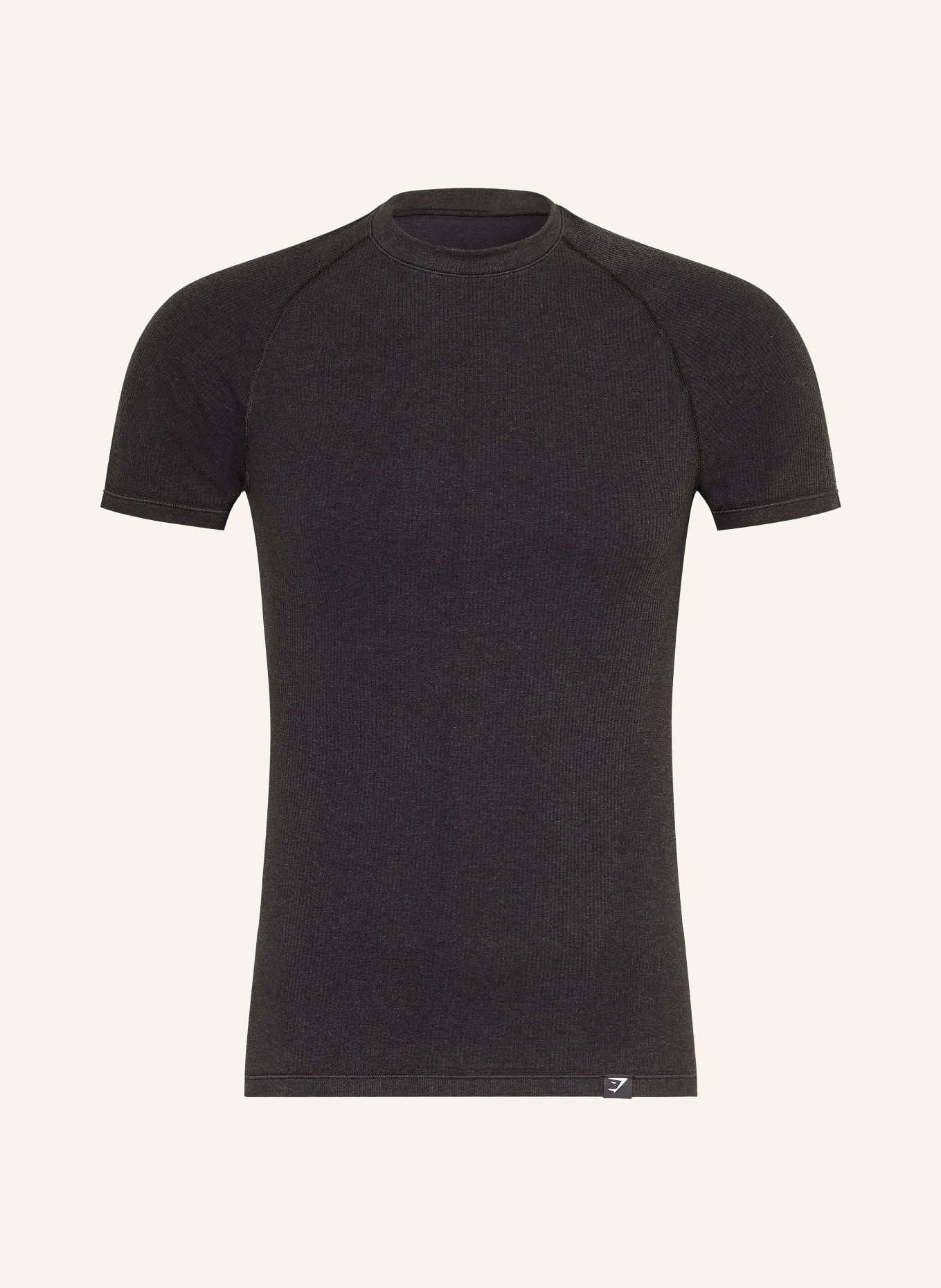 GYMSHARK Funktionsshirt COTTON SEAMLESS: SCHWARZ