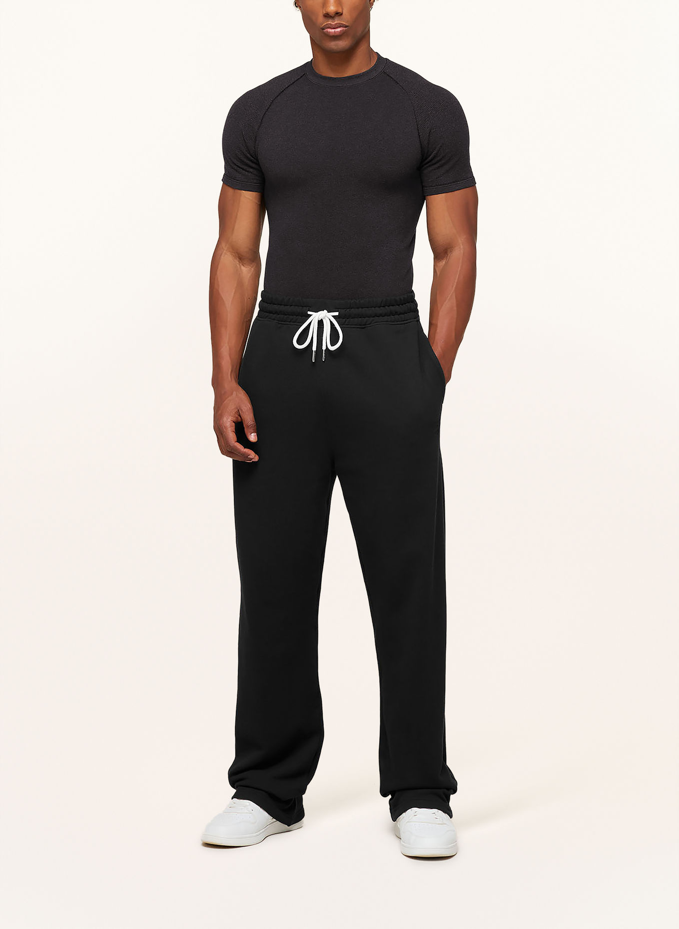 GYMSHARK Funktionsshirt COTTON SEAMLESS: SCHWARZ
