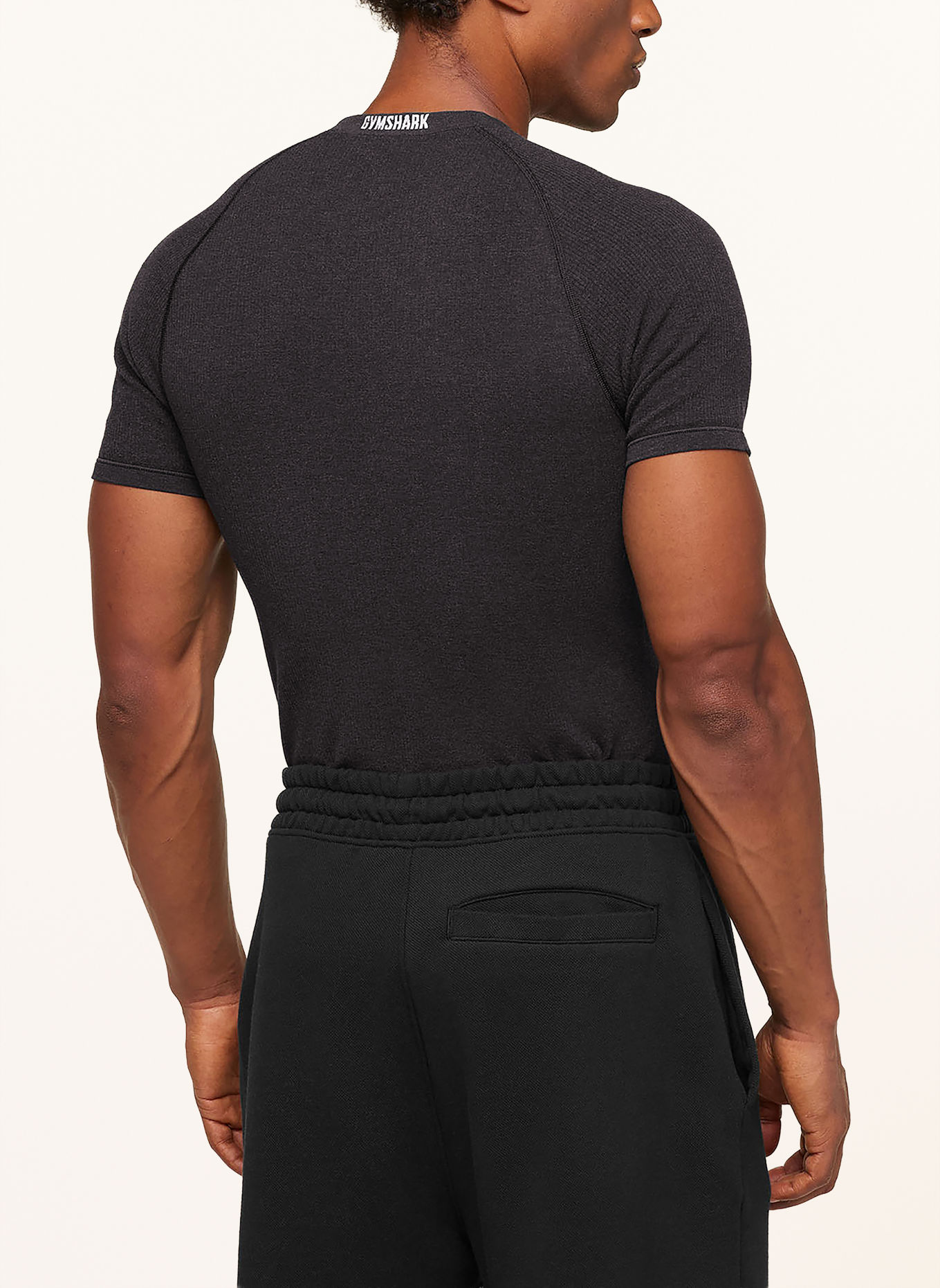 GYMSHARK Funktionsshirt COTTON SEAMLESS: SCHWARZ