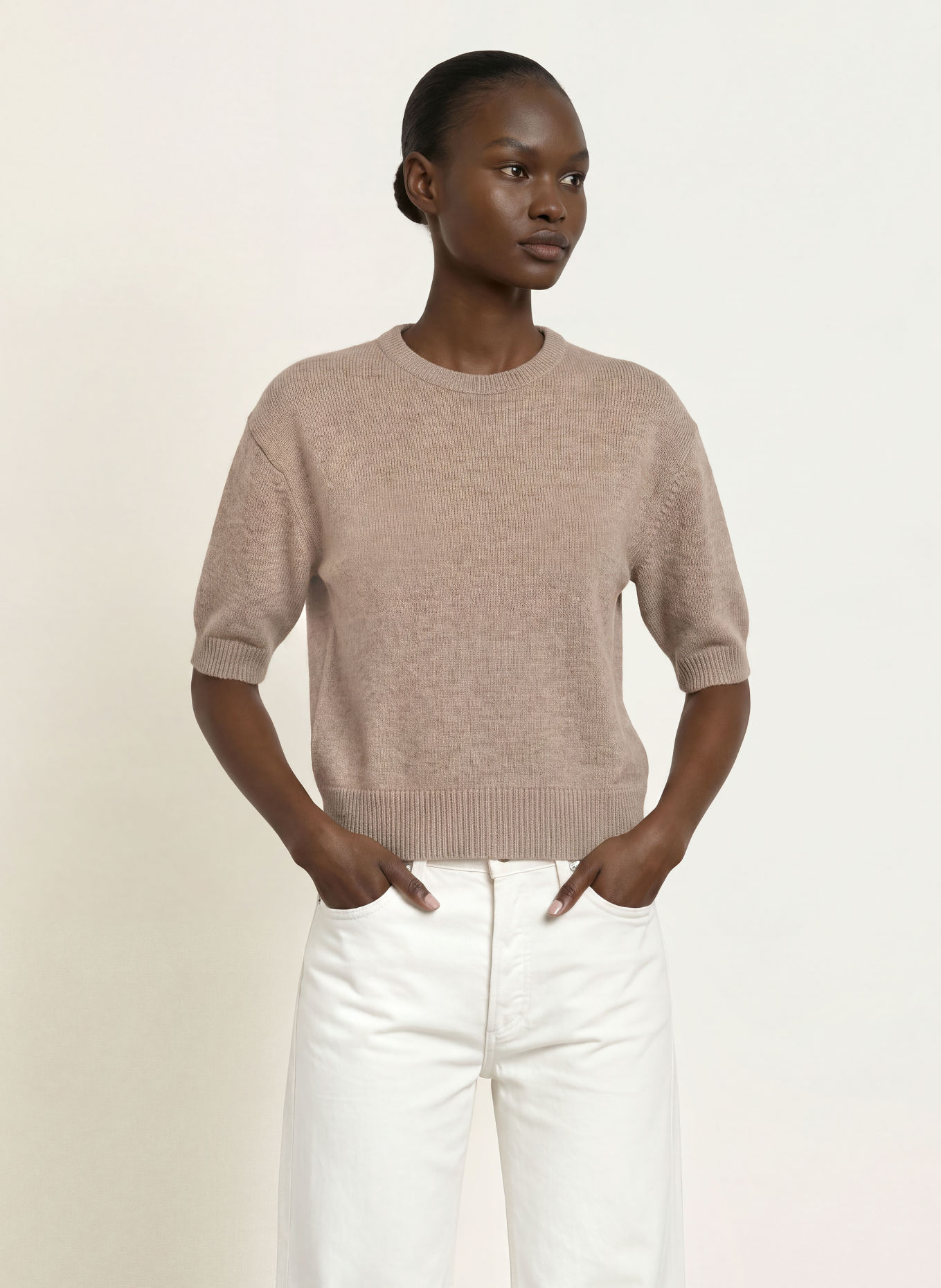 MRS & HUGS Strickshirt mit Cashmere: BEIGE