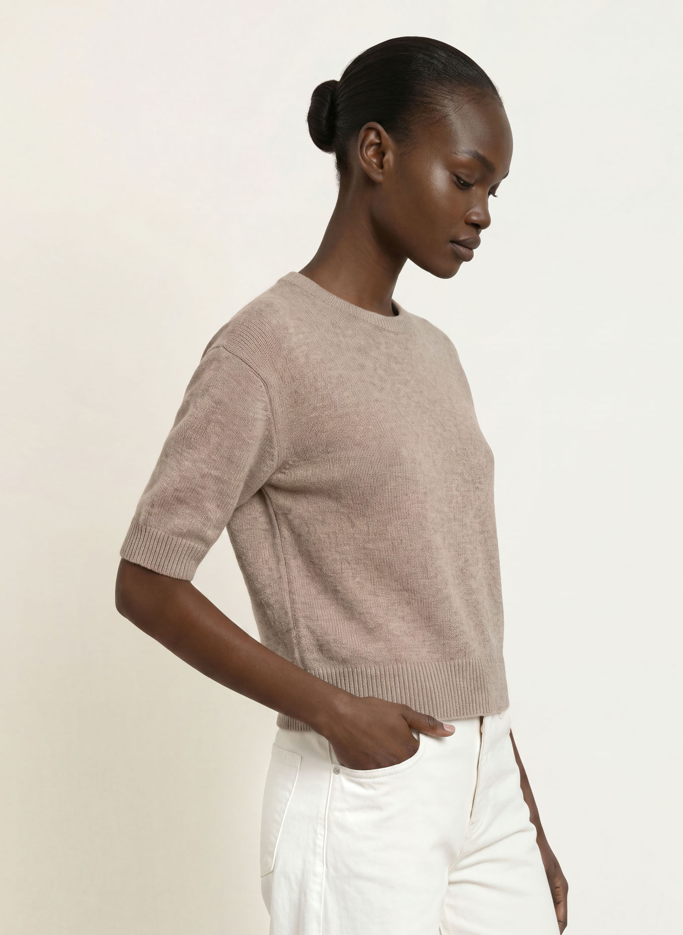 MRS & HUGS Strickshirt mit Cashmere: BEIGE