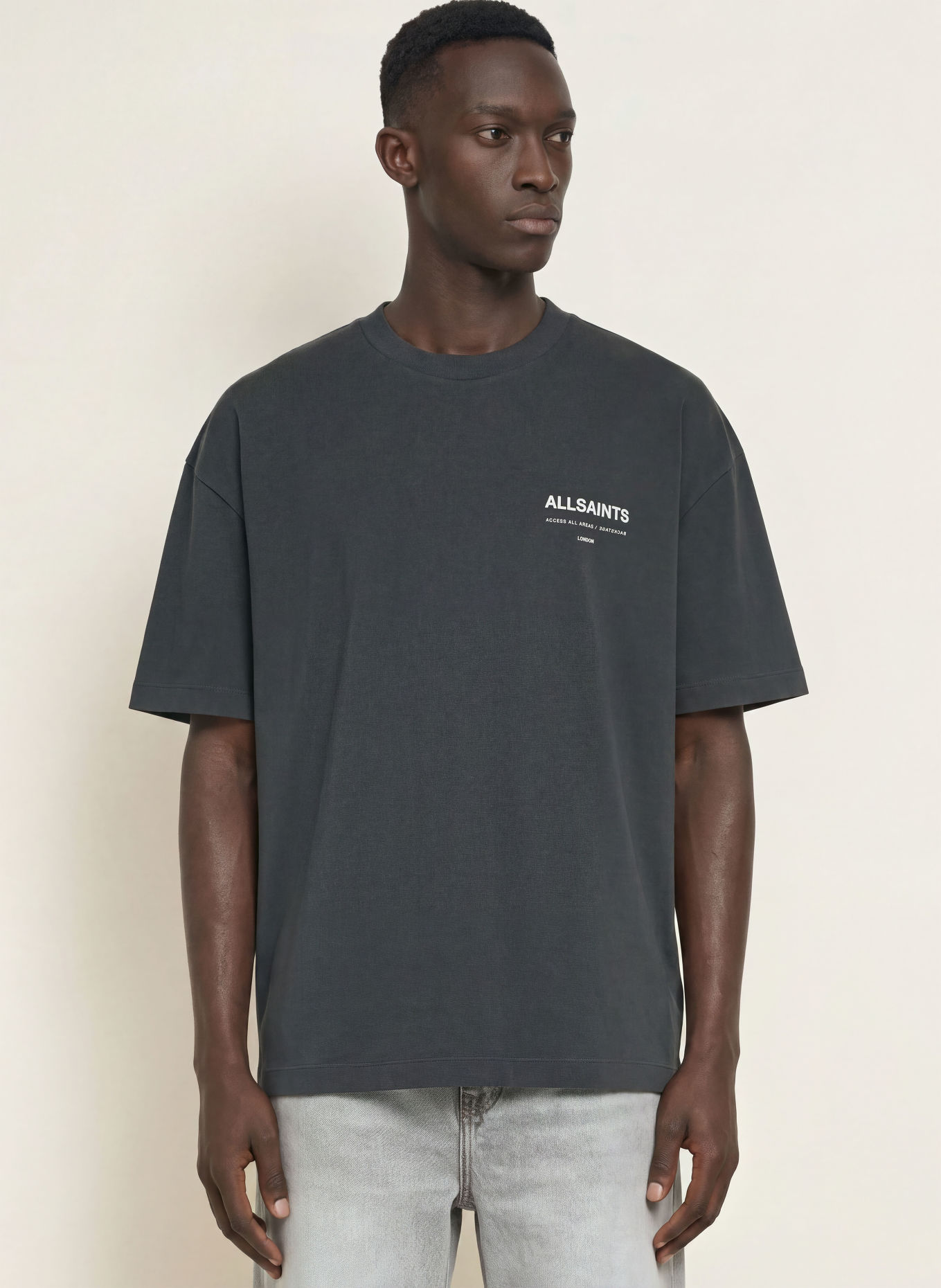 ALLSAINTS Oversized-tröja BACKSTAGE: MÖRKGRÅ