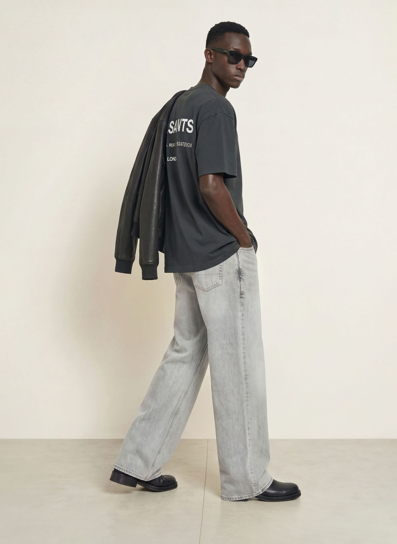 ALLSAINTS Oversized-tröja BACKSTAGE: MÖRKGRÅ