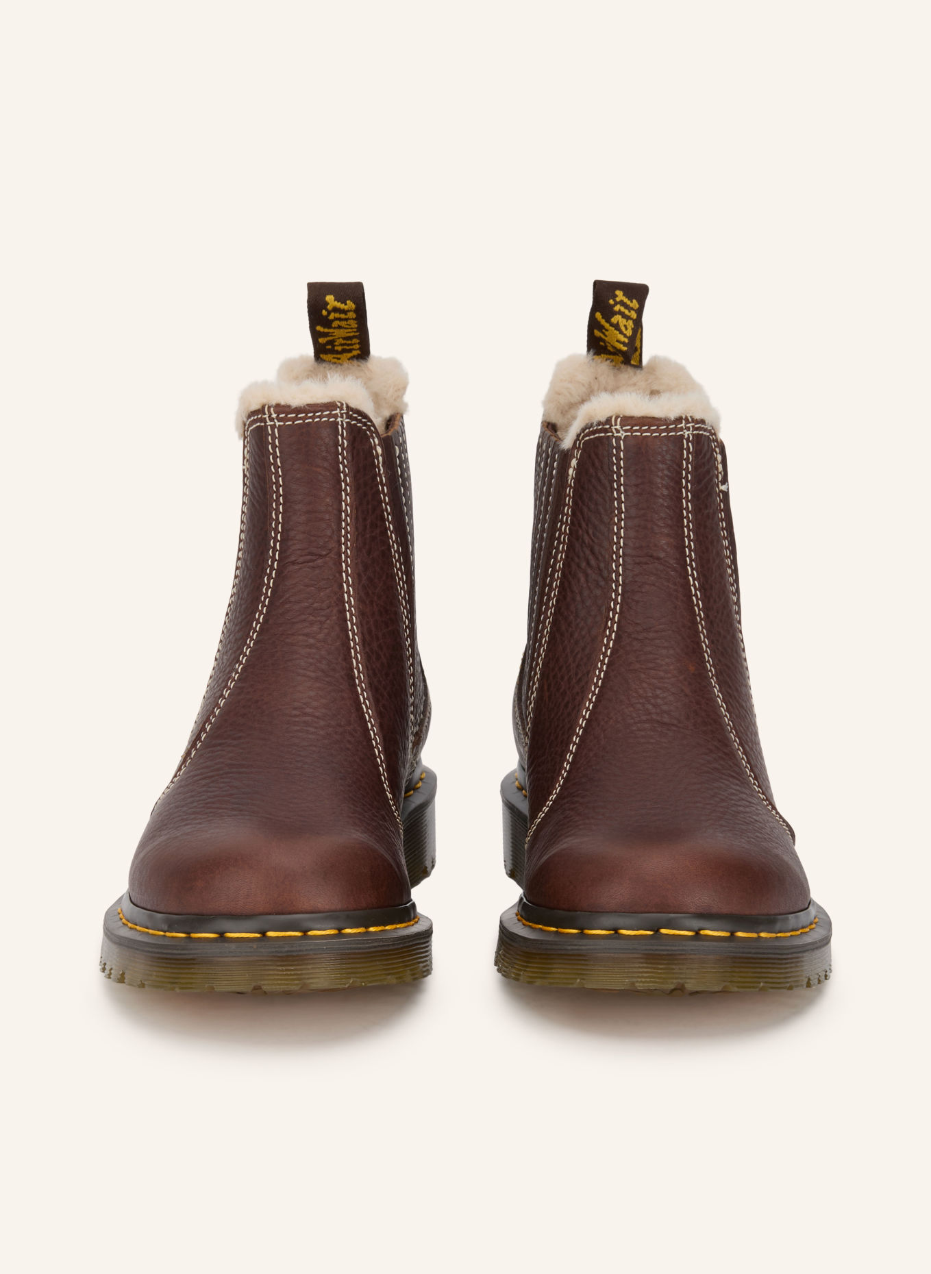Dr. Martens Chelsea-Boots 2976 LEONORE II: DUNKELBRAUN / CREME / GELB