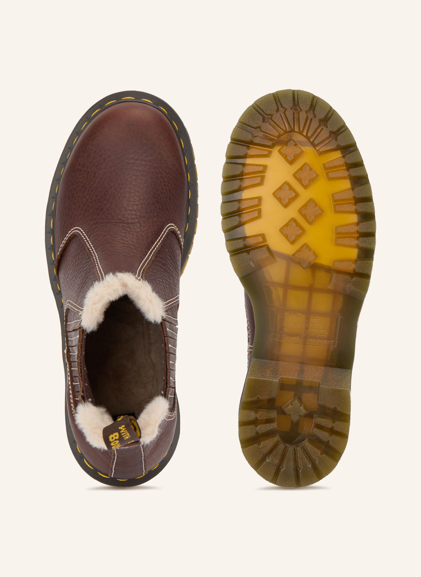 Dr. Martens Chelsea-Boots 2976 LEONORE II: DUNKELBRAUN / CREME / GELB