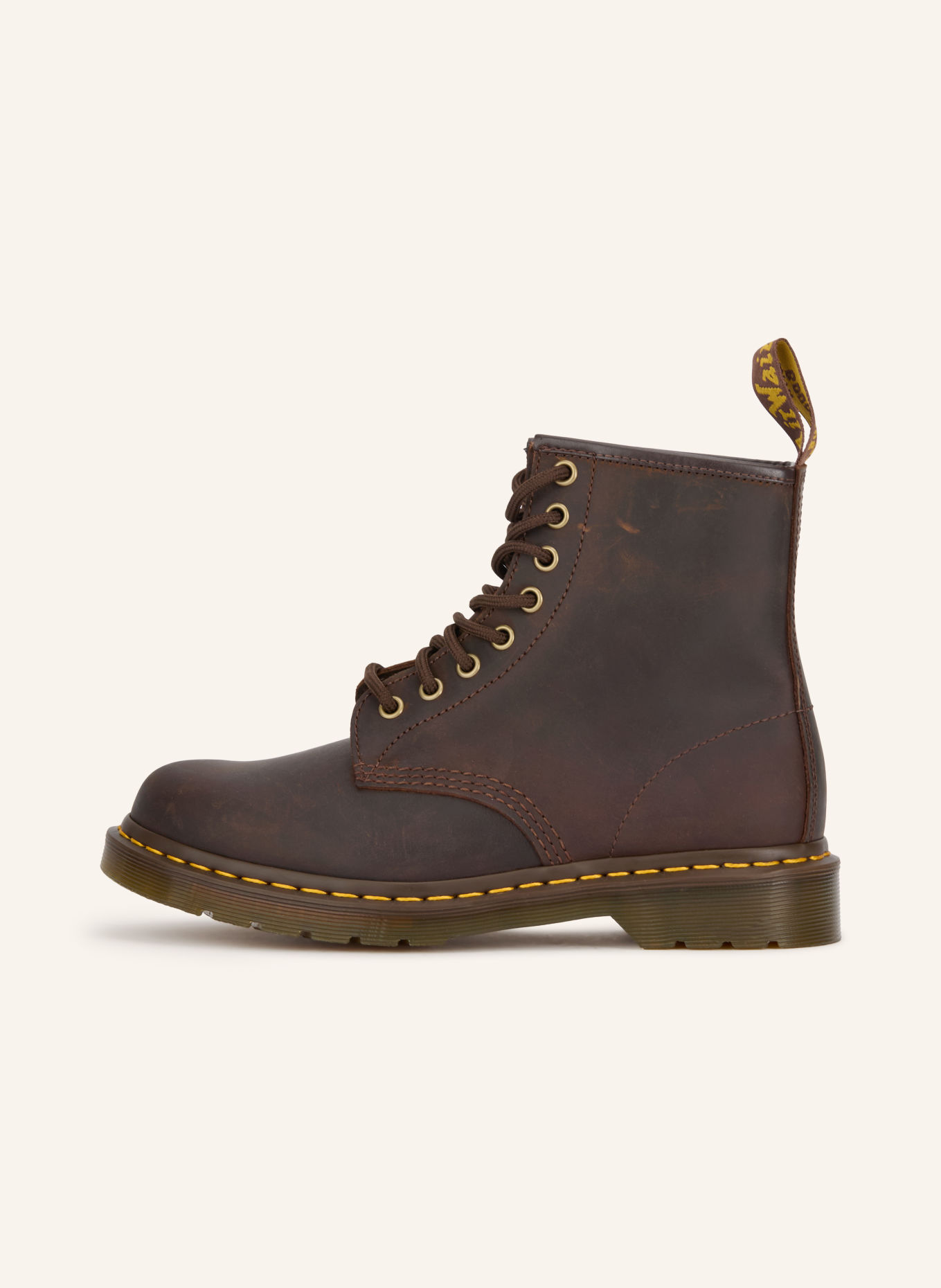 Dr. Martens Veterboots 1460: MARRON FONCÉ / GOUD / GEEL