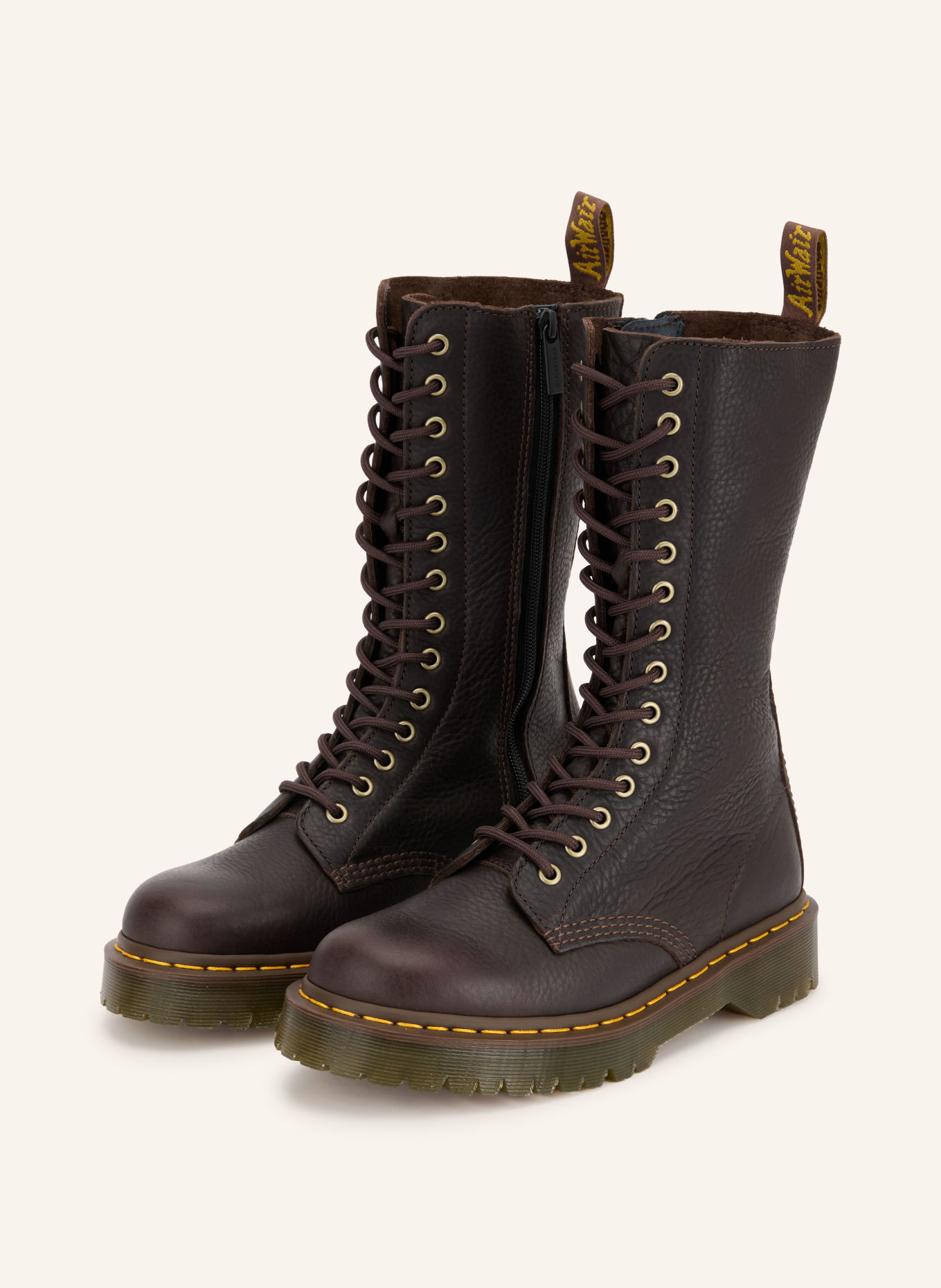 Dr. Martens Veterboots 1B99 BEX: MARRON FONCÉ / GOUD / GEEL