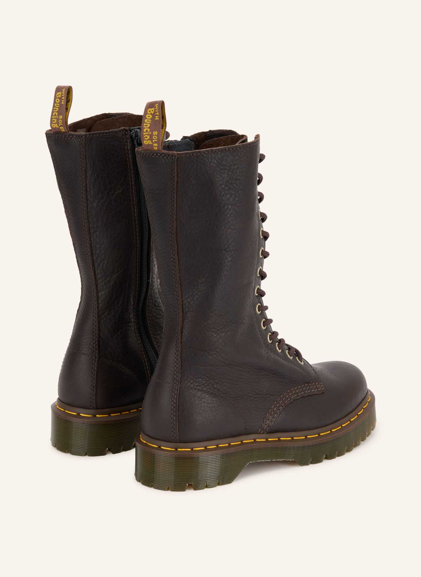 Dr. Martens Veterboots 1B99 BEX: MARRON FONCÉ / GOUD / GEEL