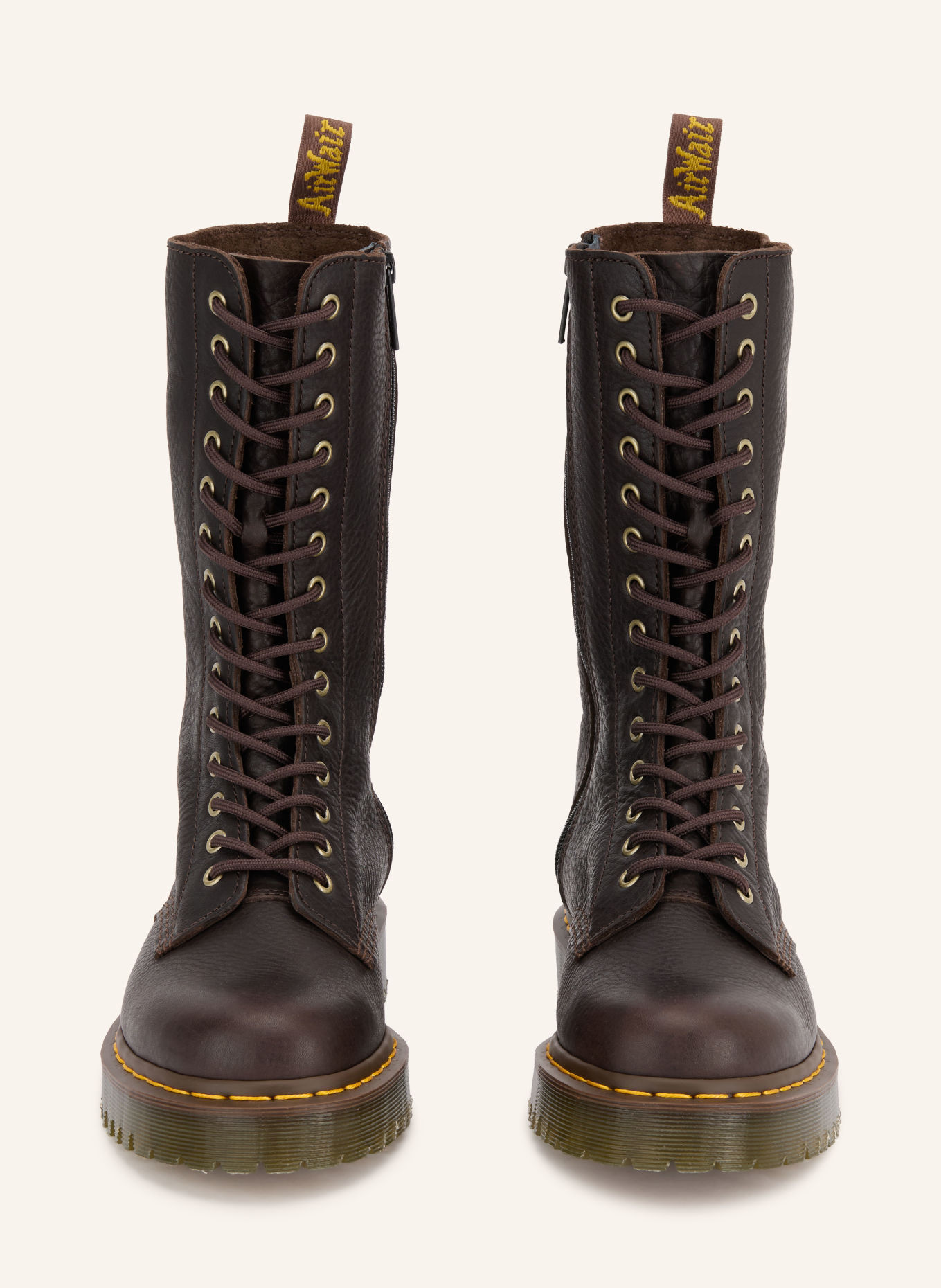 Dr. Martens Veterboots 1B99 BEX: MARRON FONCÉ / GOUD / GEEL