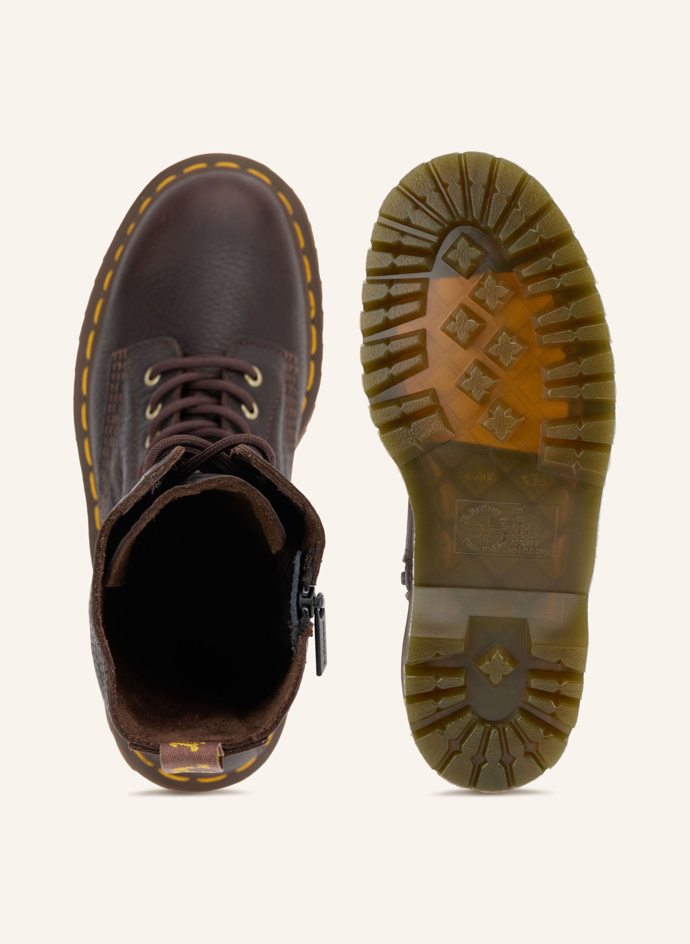 Dr. Martens Veterboots 1B99 BEX: MARRON FONCÉ / GOUD / GEEL