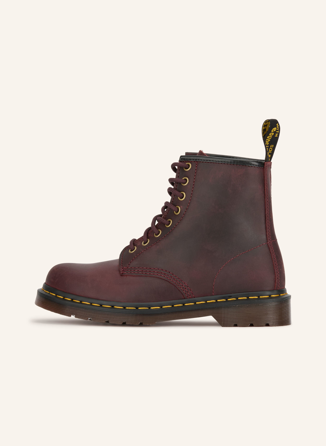 Dr. Martens Veterboots 1460: DONKERROOD / GOUD / GEEL