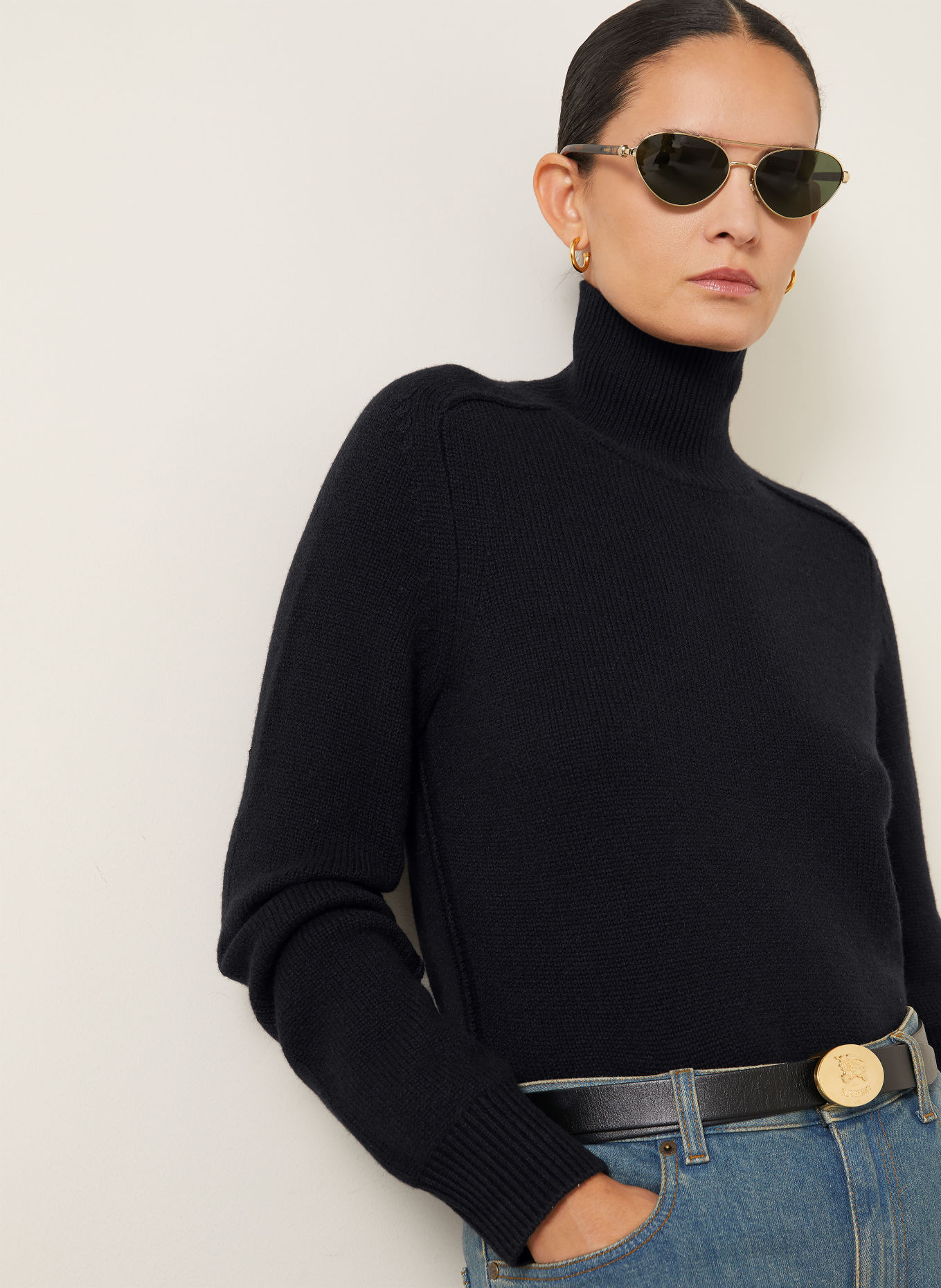 BURBERRY Kashmirtröja CHRISTINA: SVART