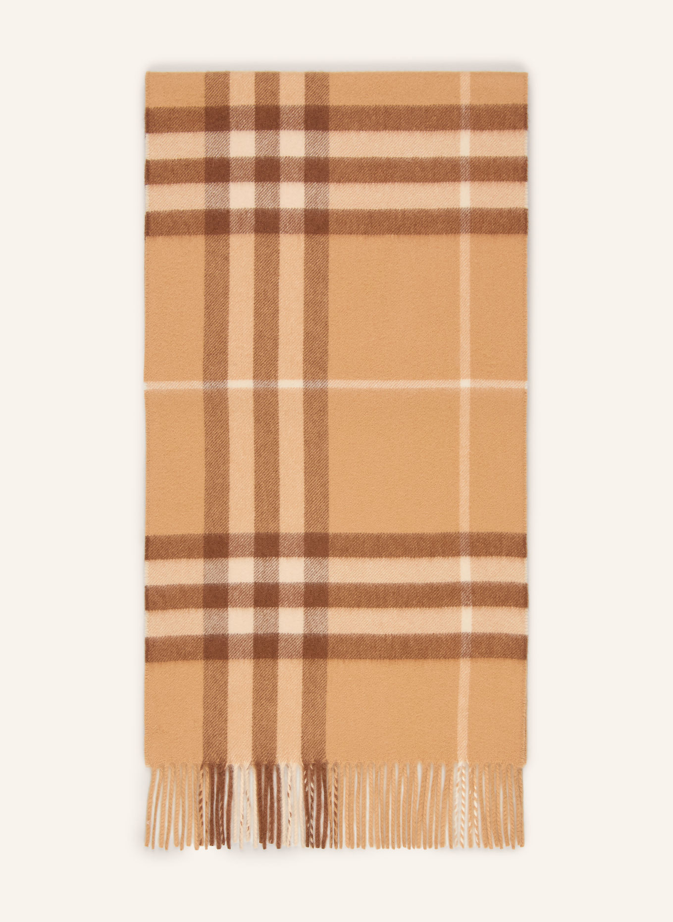 BURBERRY Kashmir-tørklæde: LYSEBRUN / BRUN / CREME