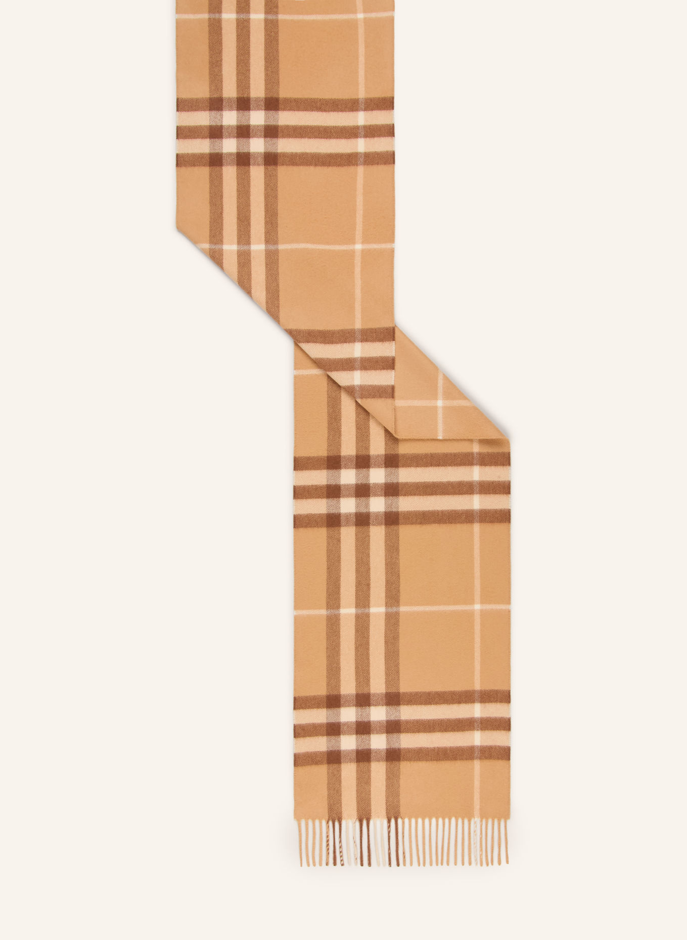BURBERRY Kashmir-tørklæde: LYSEBRUN / BRUN / CREME