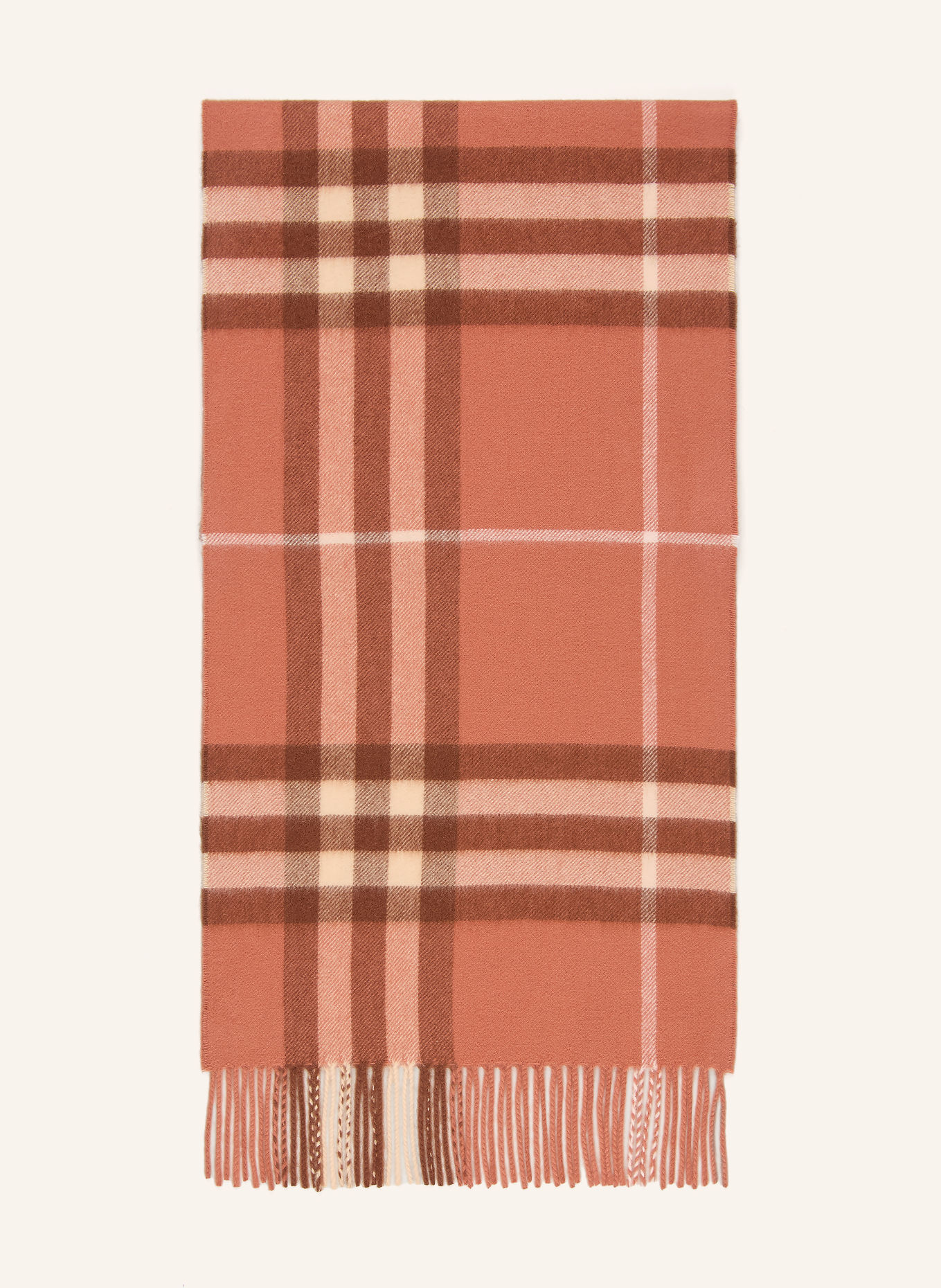 BURBERRY Kashmir-tørklæde: LAKS / BRUN / CREME